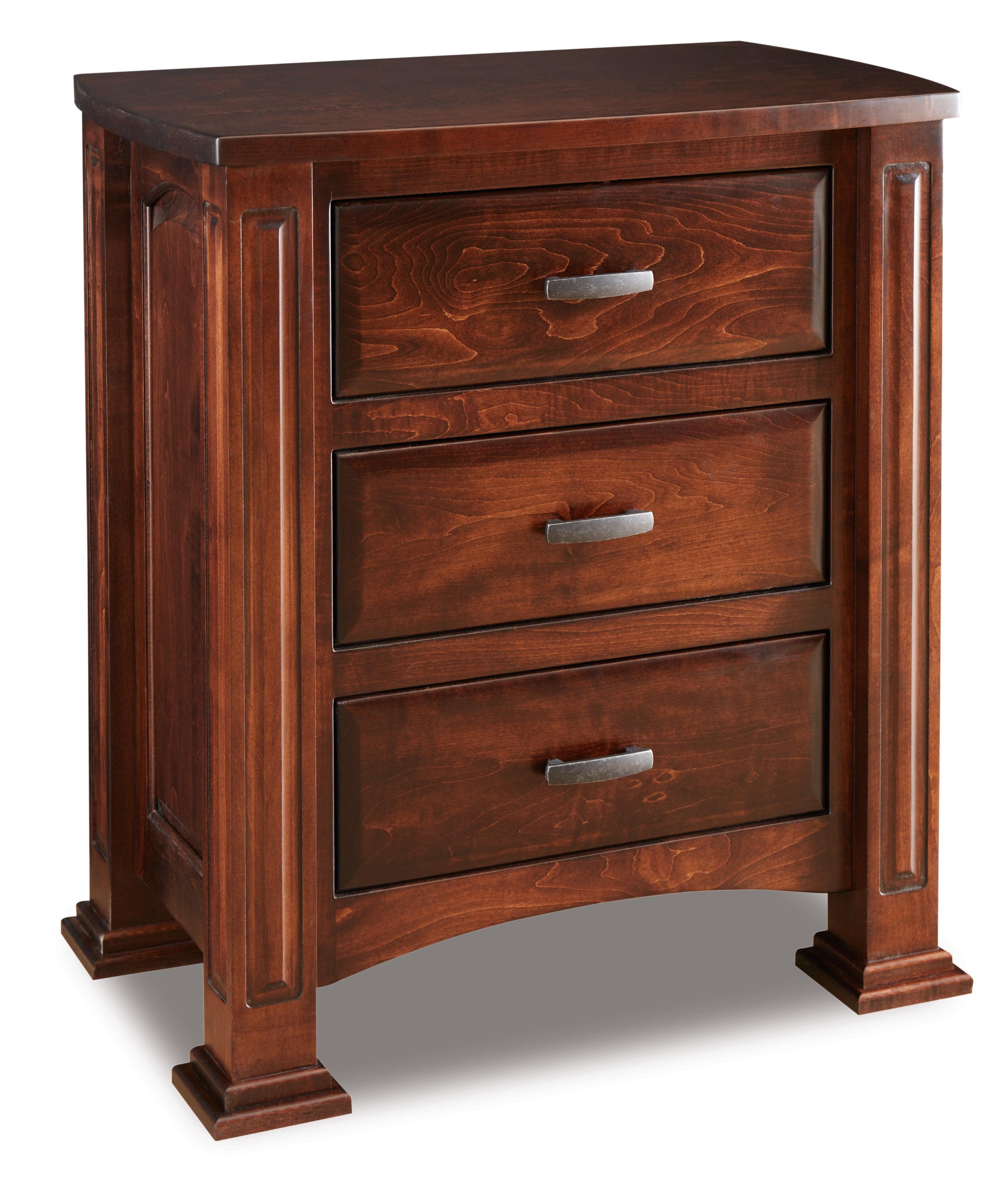 american made amish lexington three drawer nightstand
