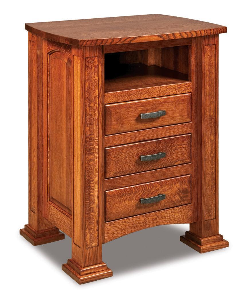 american made amish lexington  three drawer nightstand