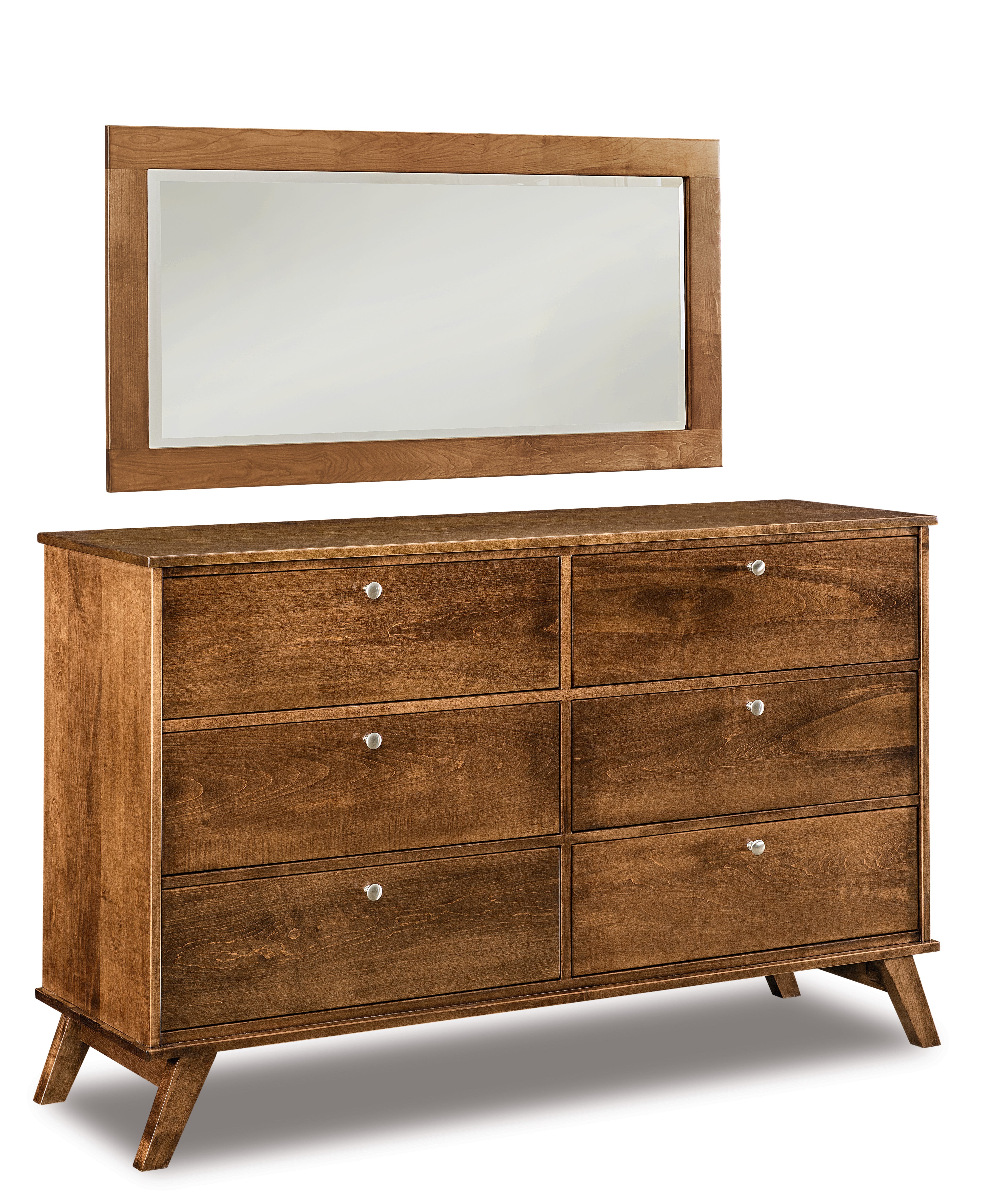 american made amish liberty six drawer dresser with mirror