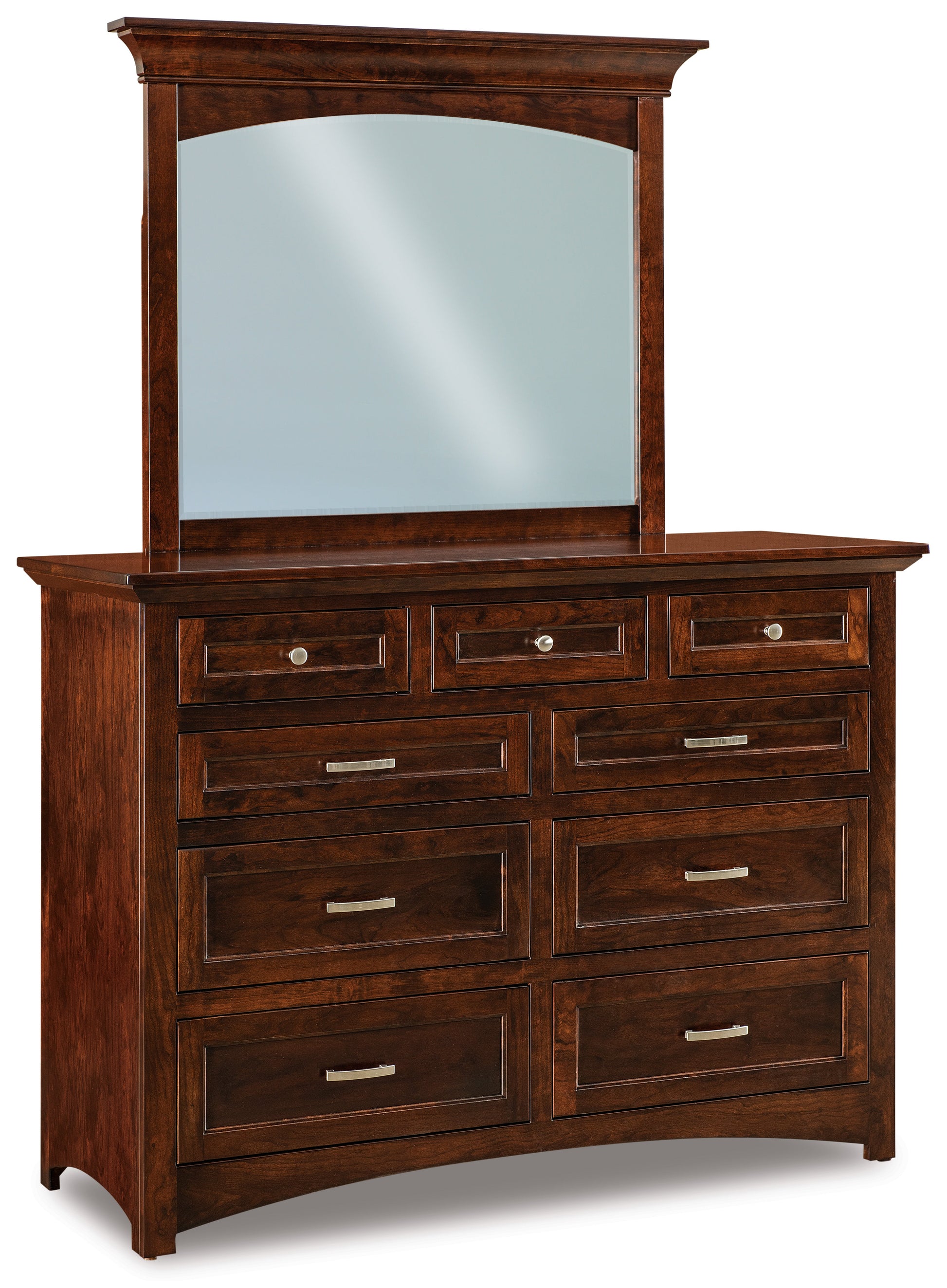 american made amish lincoln nine drawer dresser with mirror