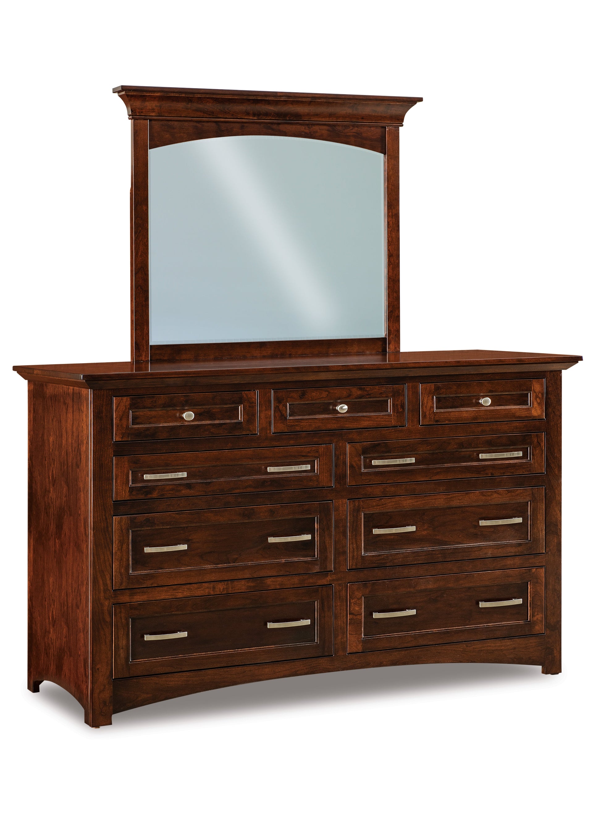 american made amish lincoln nine drawer dresser with mirror