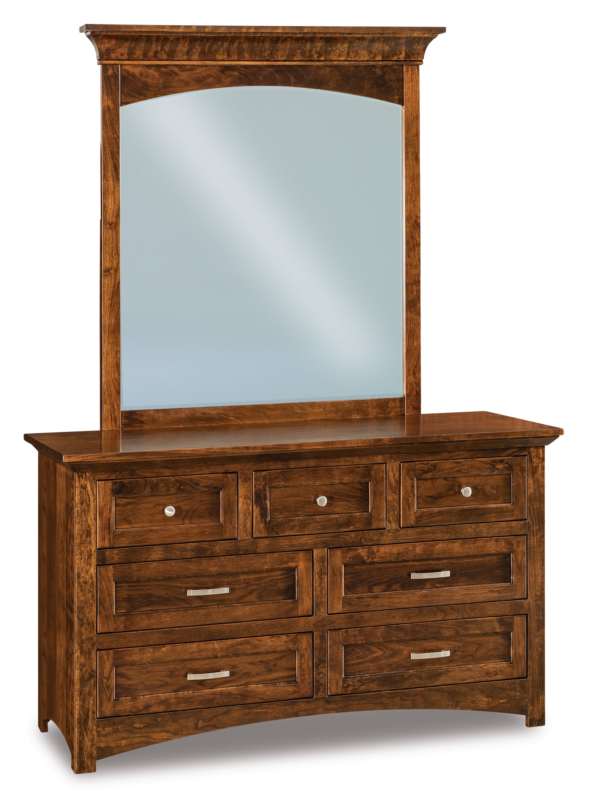 american made amish lincoln seven drawer dresser with mirror