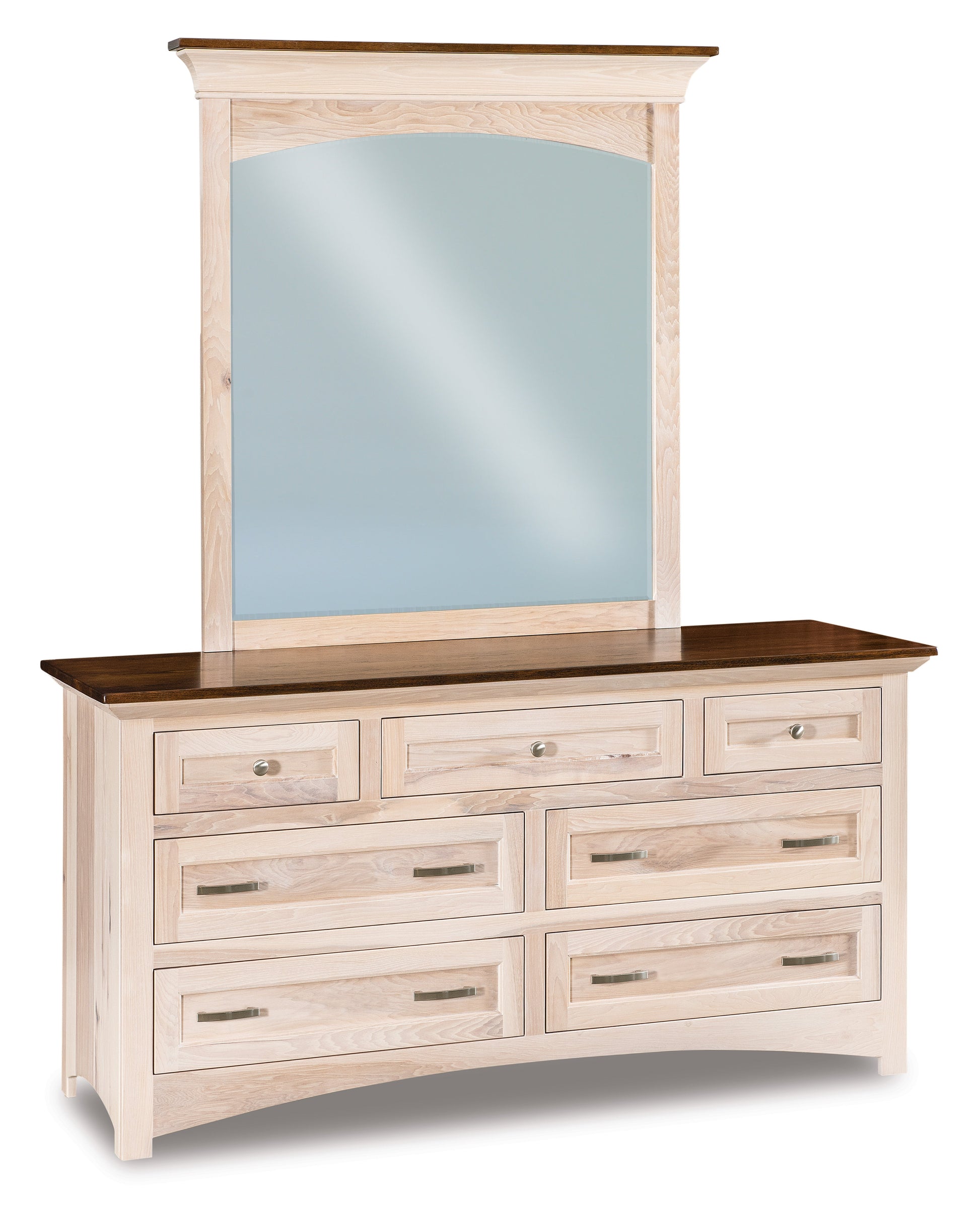 american made amish lincoln seven drawer dresser with mirror