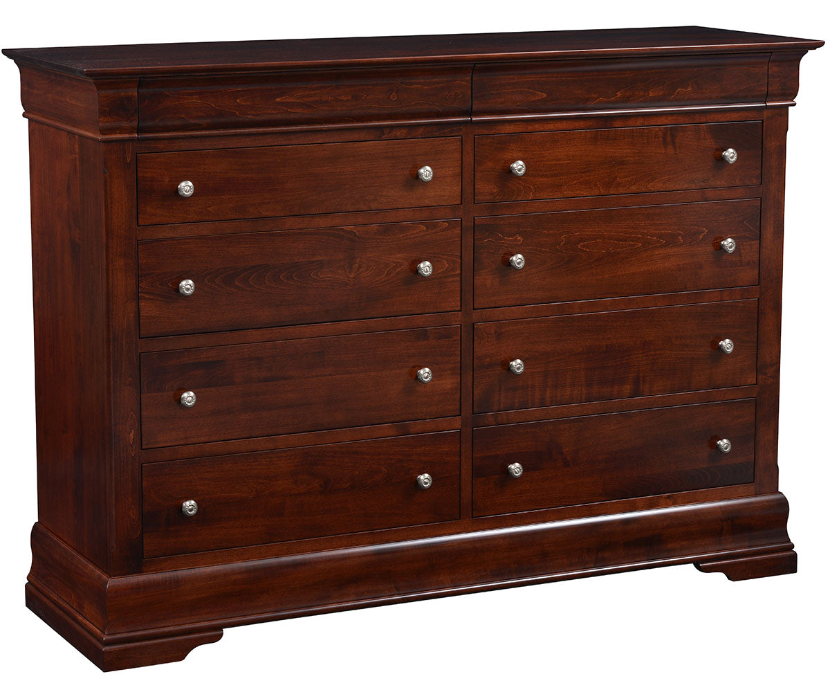 Amish Louis Phillip Ten Drawer Dresser