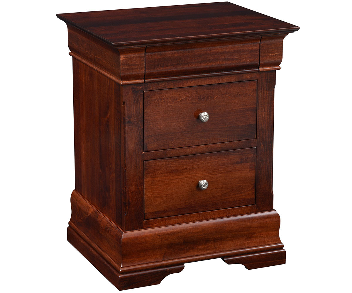 Amish Louis Phillip Three Drawer Nightstand
