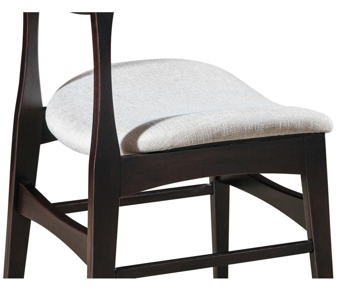 marque chair with fabric seat detail shot