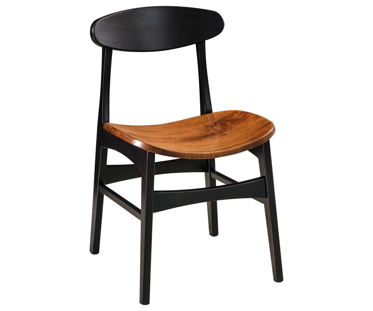 marque chair in brown maple with two-tone finish