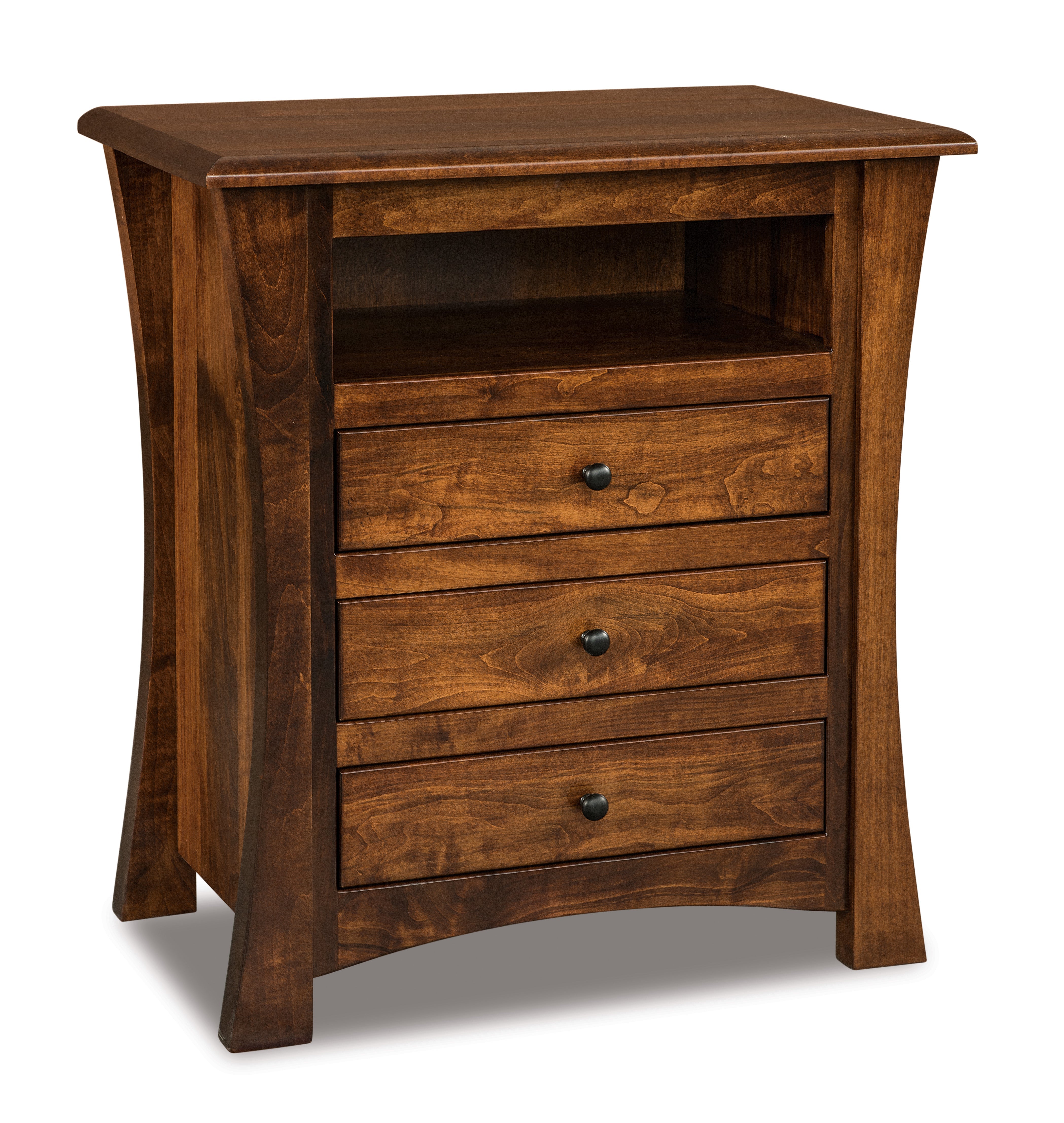 american made amish matison three drawer nightstand