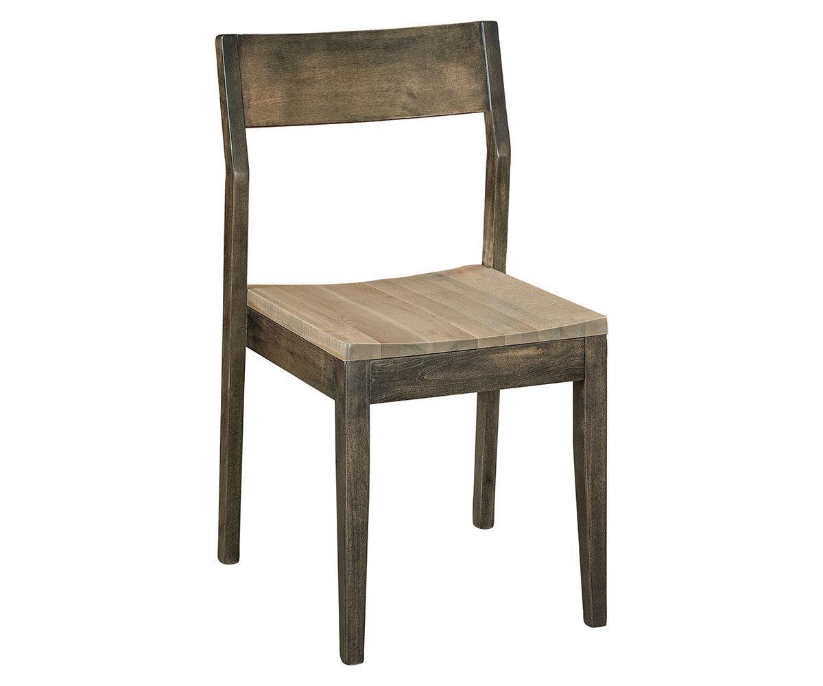 maurice side chair in brown maple with carbon | seashell stain