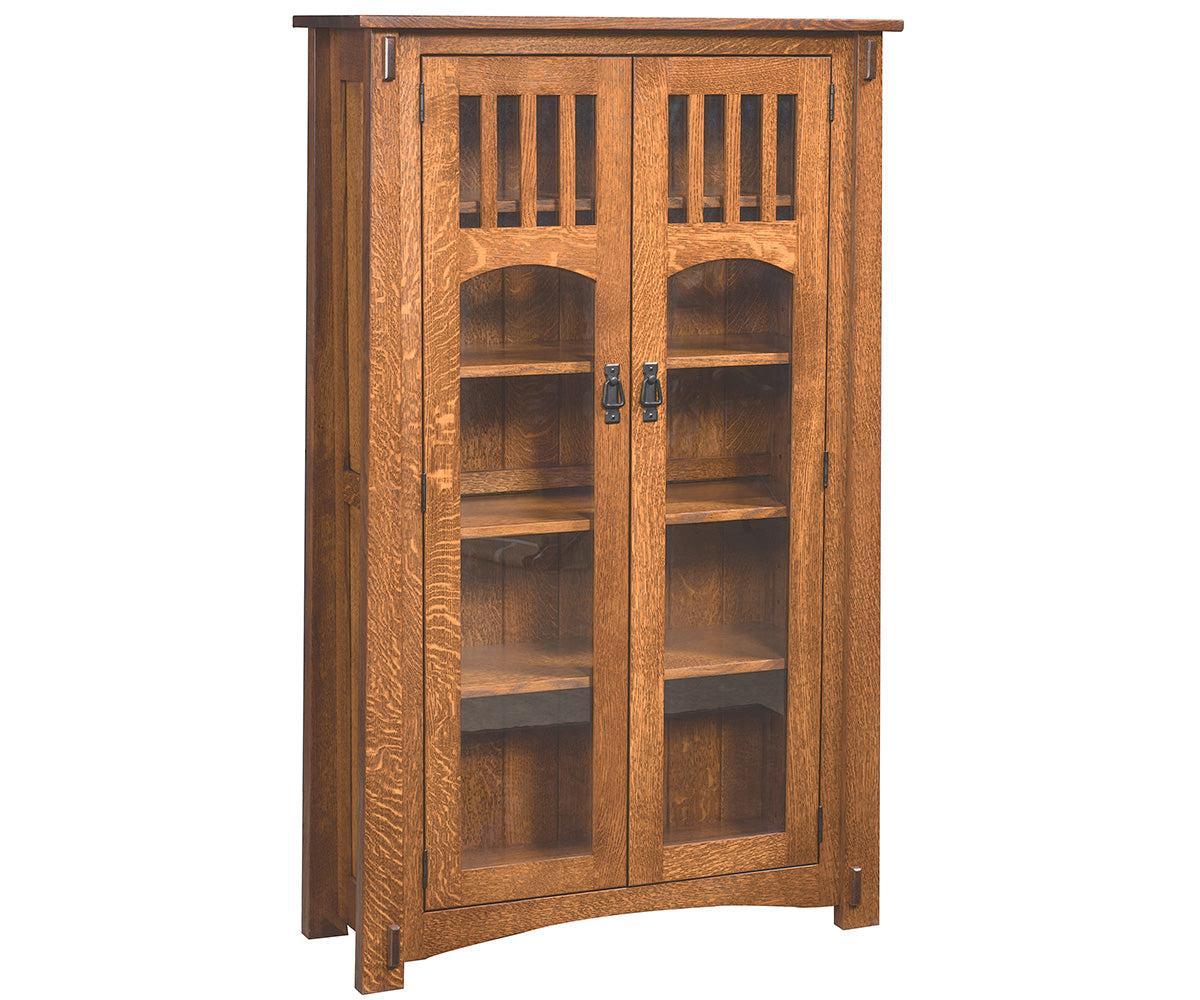 amish bookcase shown in oak