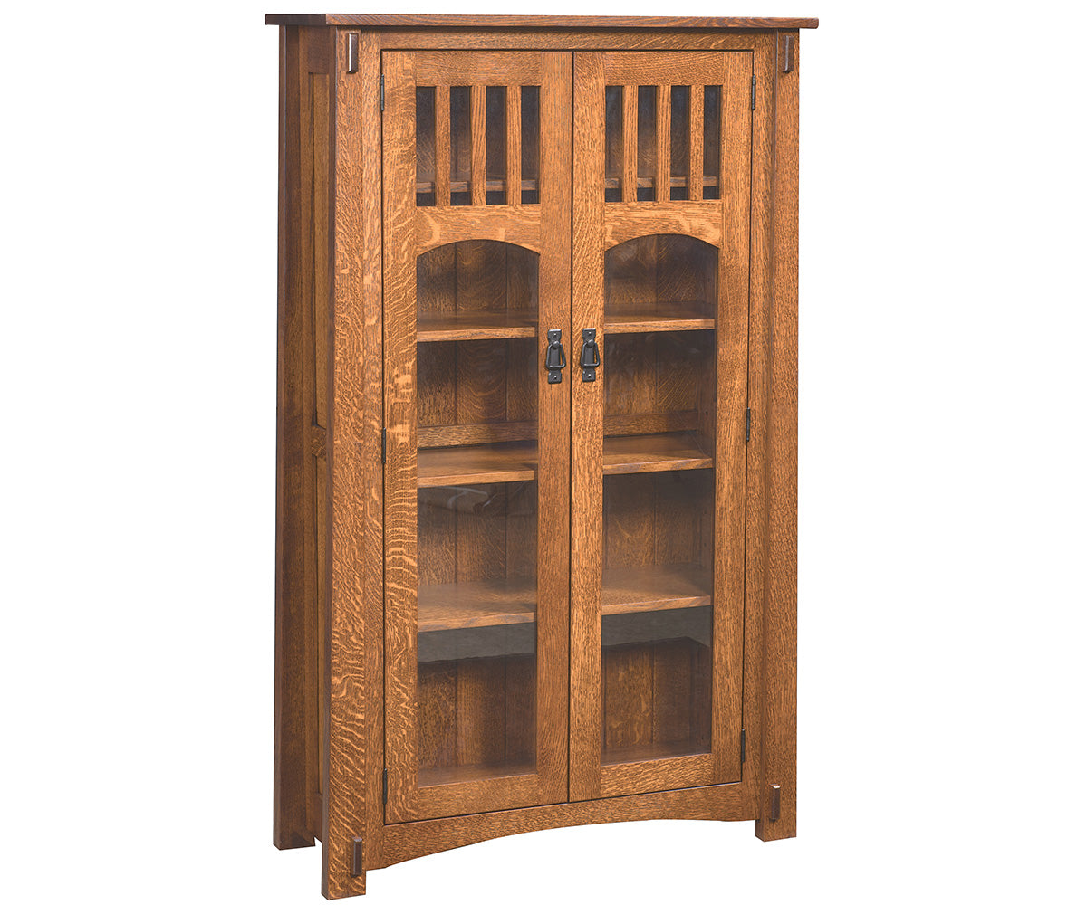 amish bookcase shown in oak