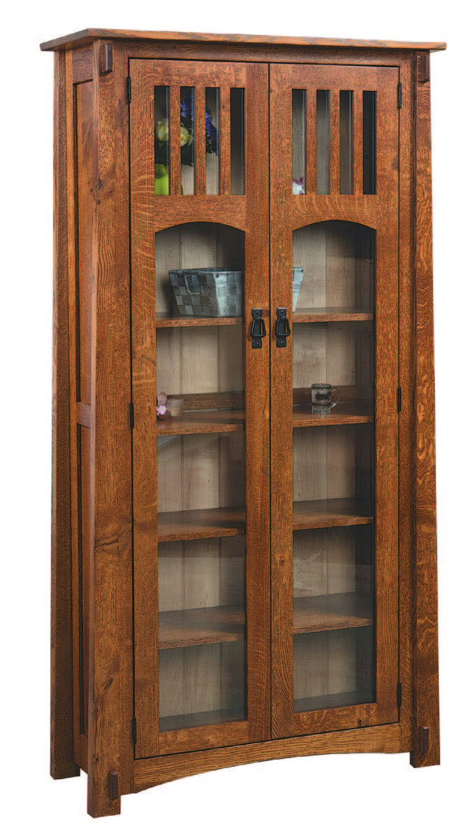 amish bookcase shown in oak