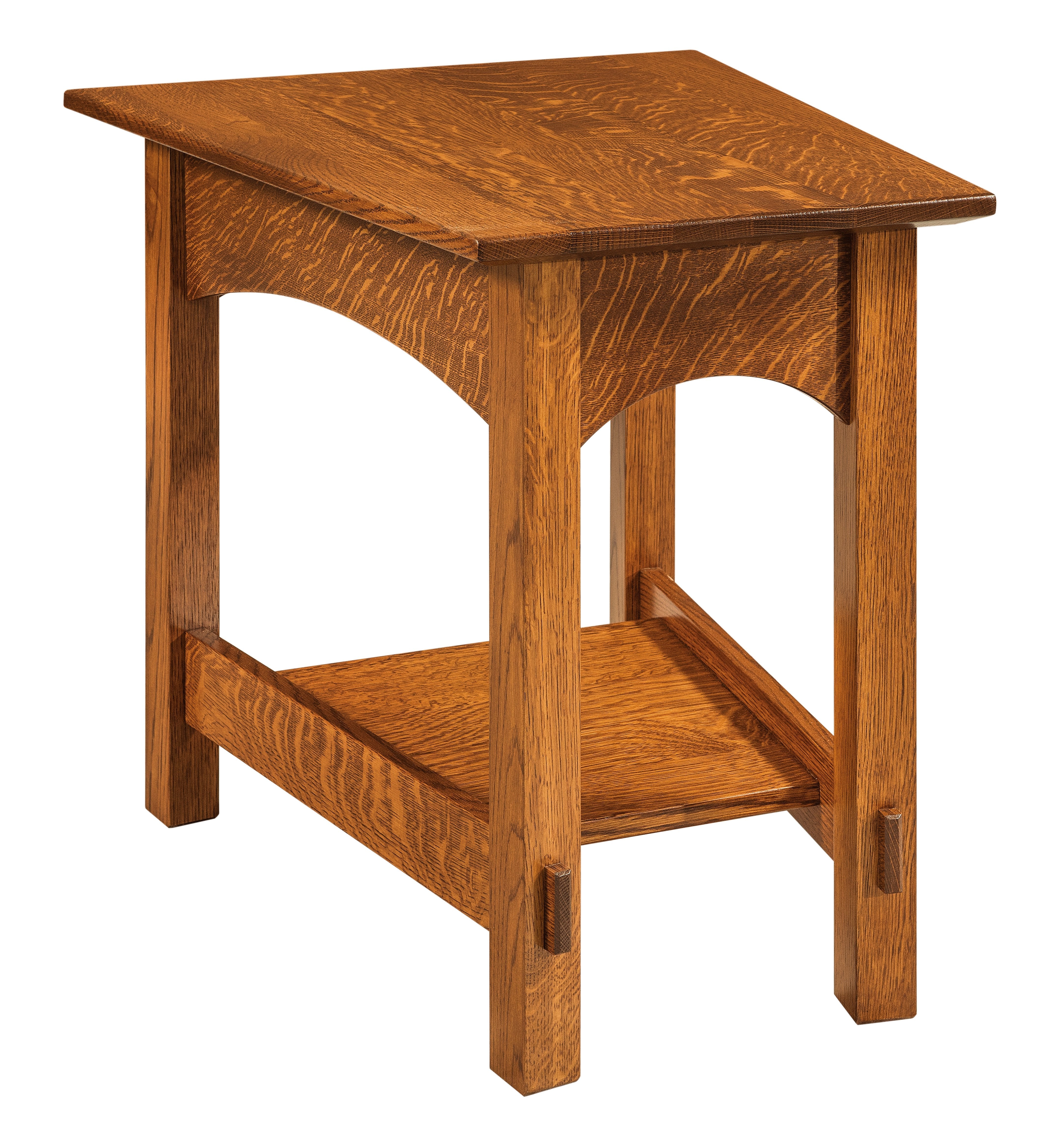 american made amish open mccoy wedge end table