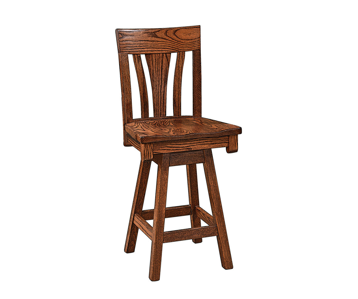 Amish Metro Slat Swivel Bar Chair - Thumbnail 2