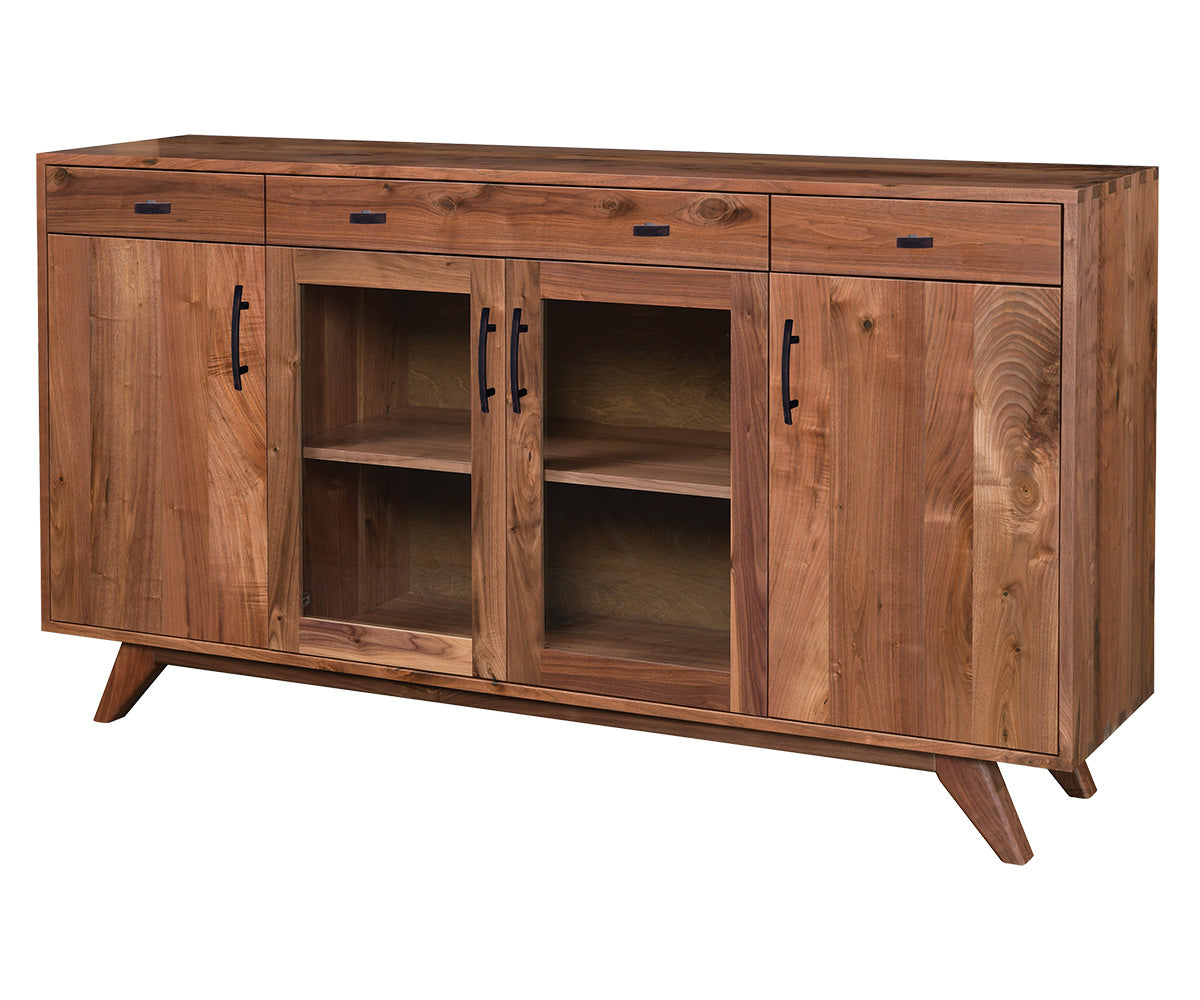 amish tv stand shown in hickory