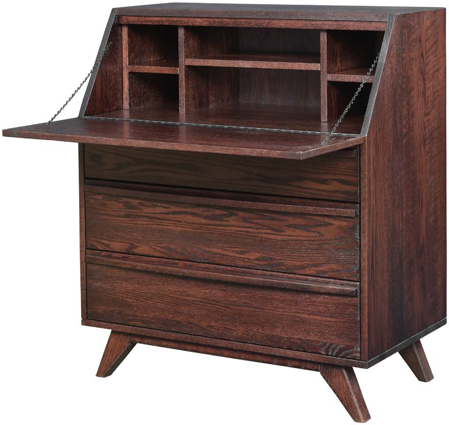 amish secretary desk shown in oak