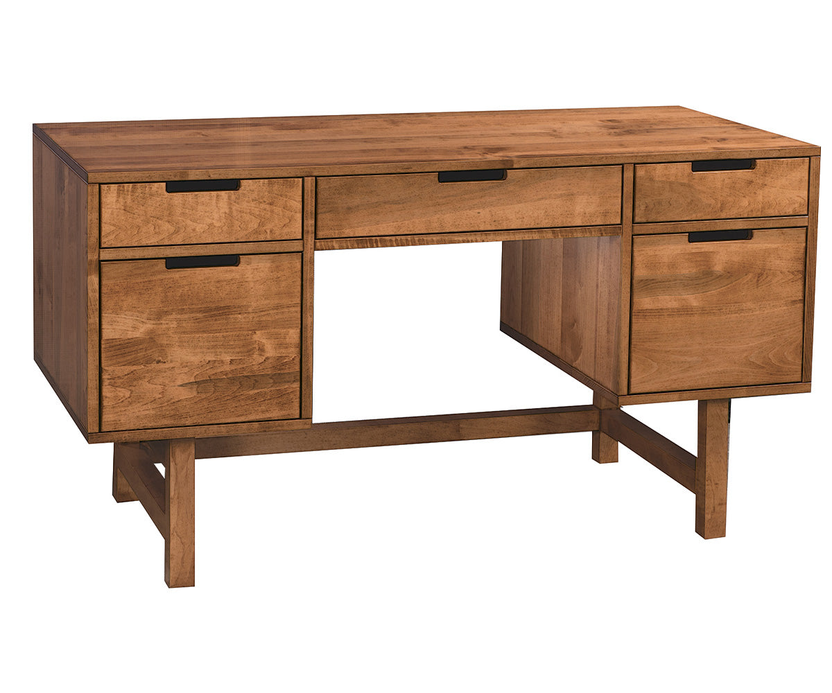 Amish Mid Century Writing Desk With Long Drawer - Thumbnail 2