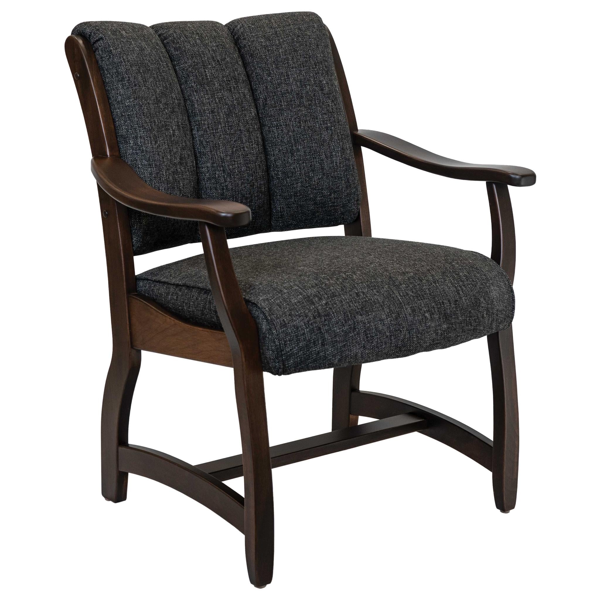 Amish Midland Client Arm Chair-Client Chair-Brown Maple-Buckeye Leather-The Amish House
