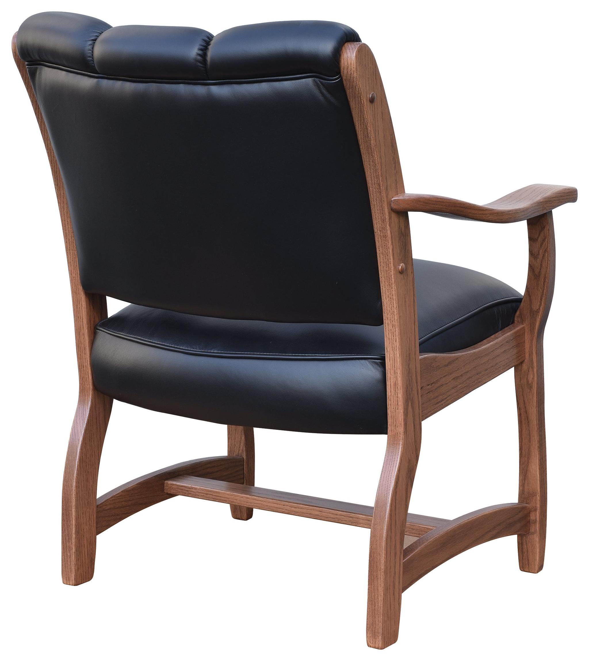 Amish Midland Client Arm Chair-Client Chair-Oak-Buckeye Leather-The Amish House