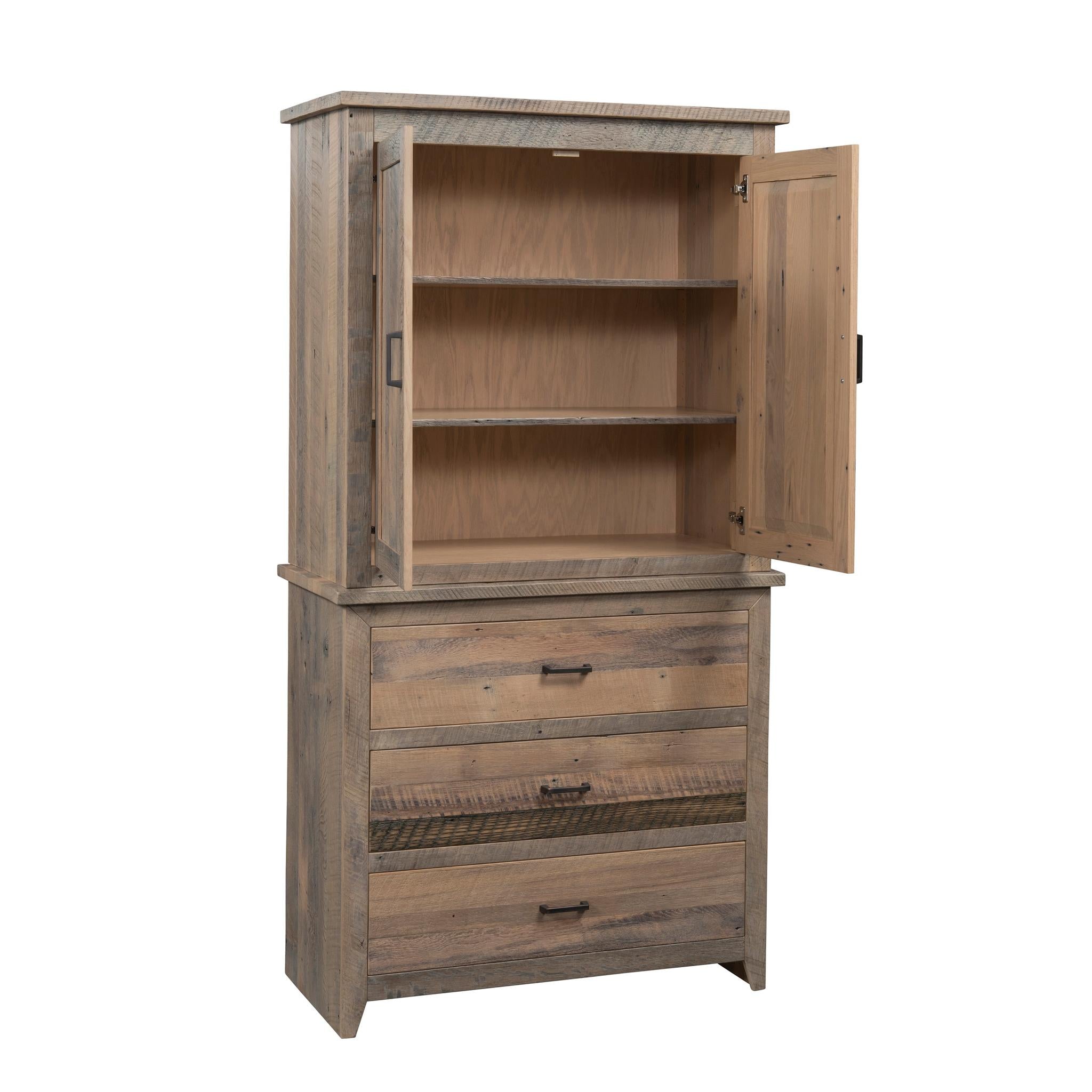 Amish Midland Three Drawer Two Door Armoire-Armoire-The Amish House