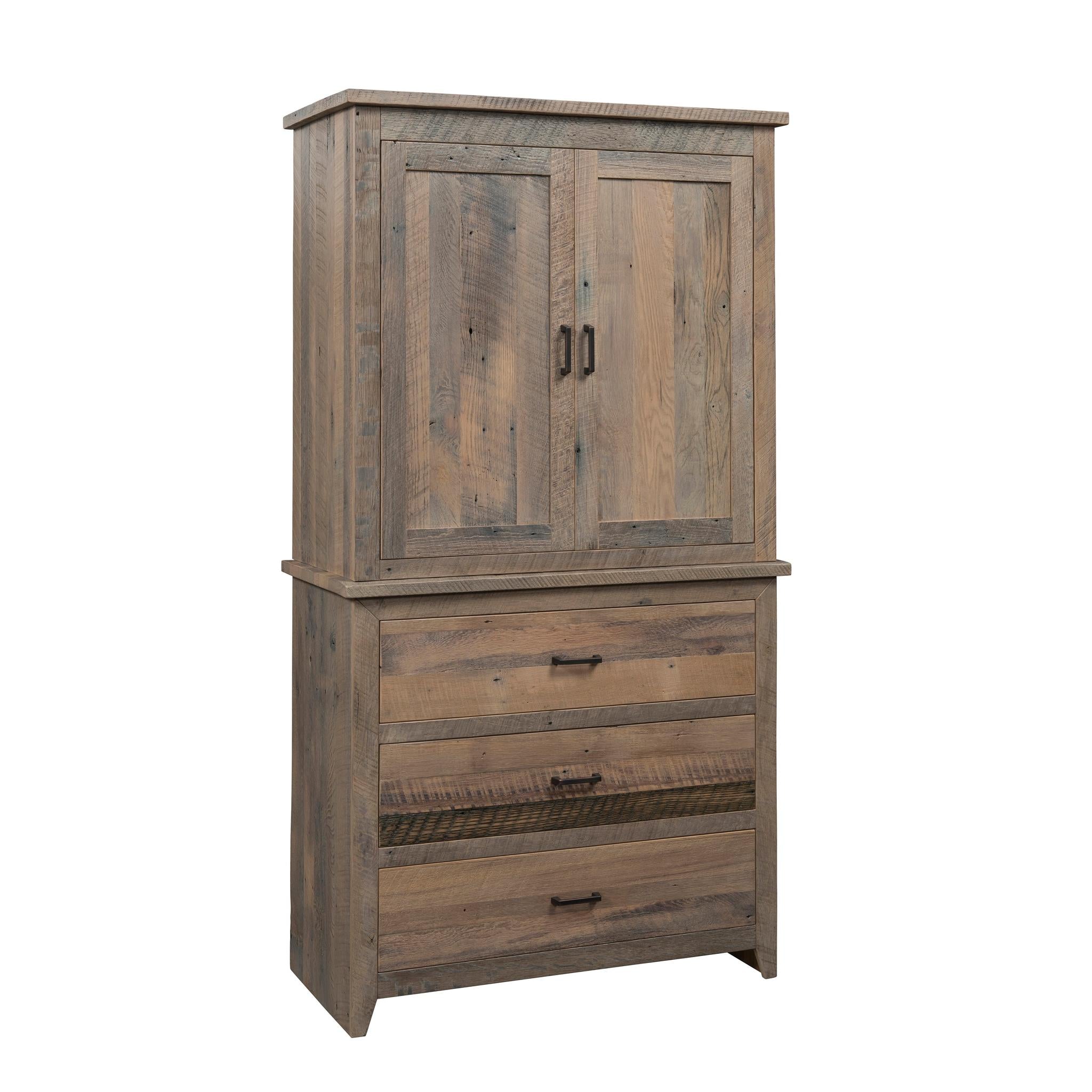 Amish Midland Three Drawer Two Door Armoire-Armoire-The Amish House