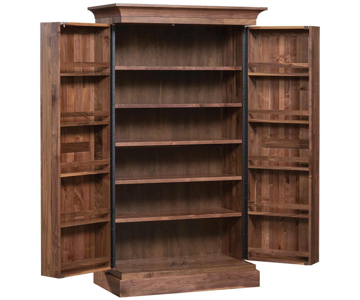 amish pantry shown in oak