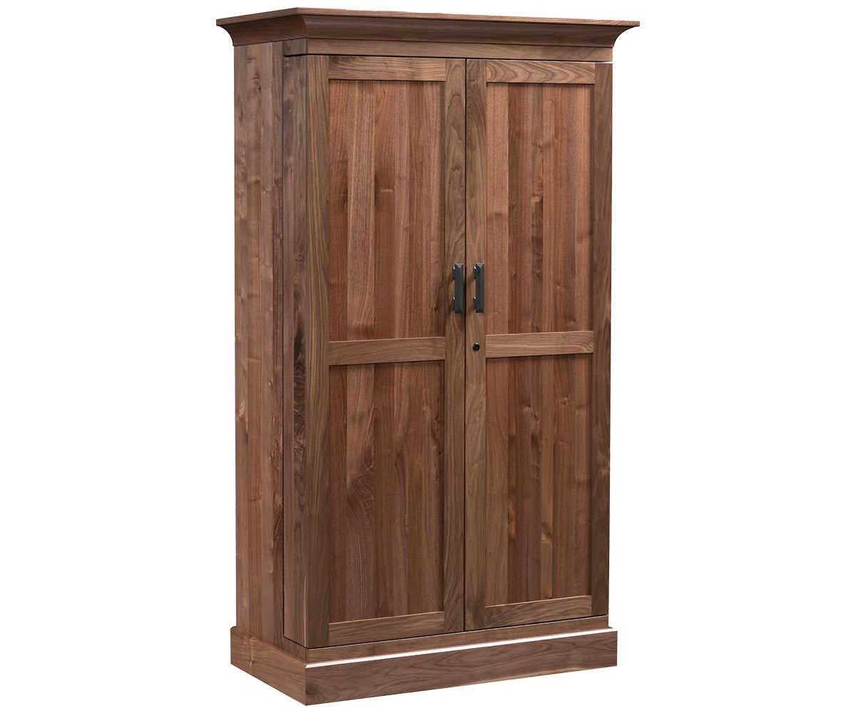 amish pantry shown in oak