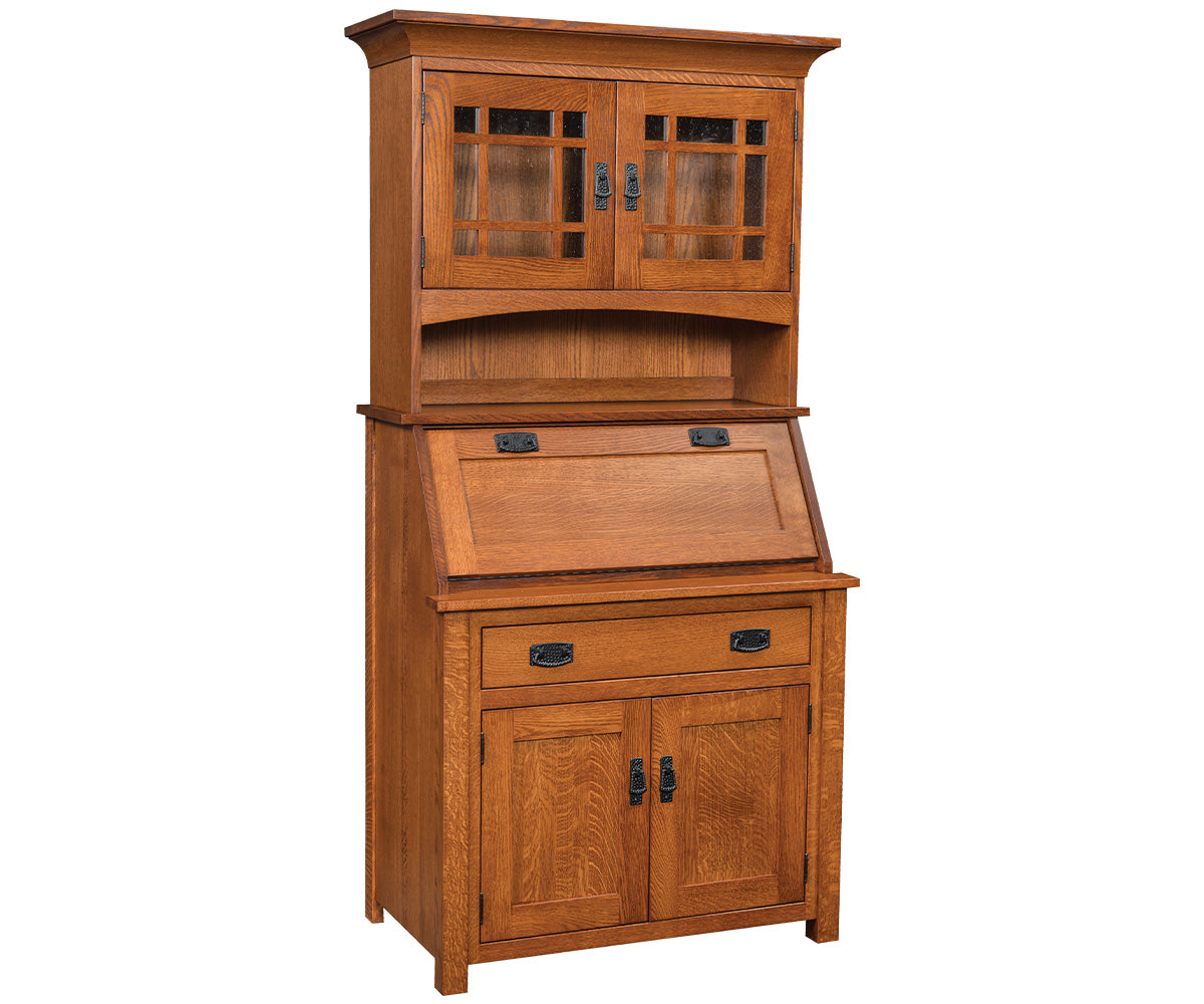 amish secretary desk shown in oak