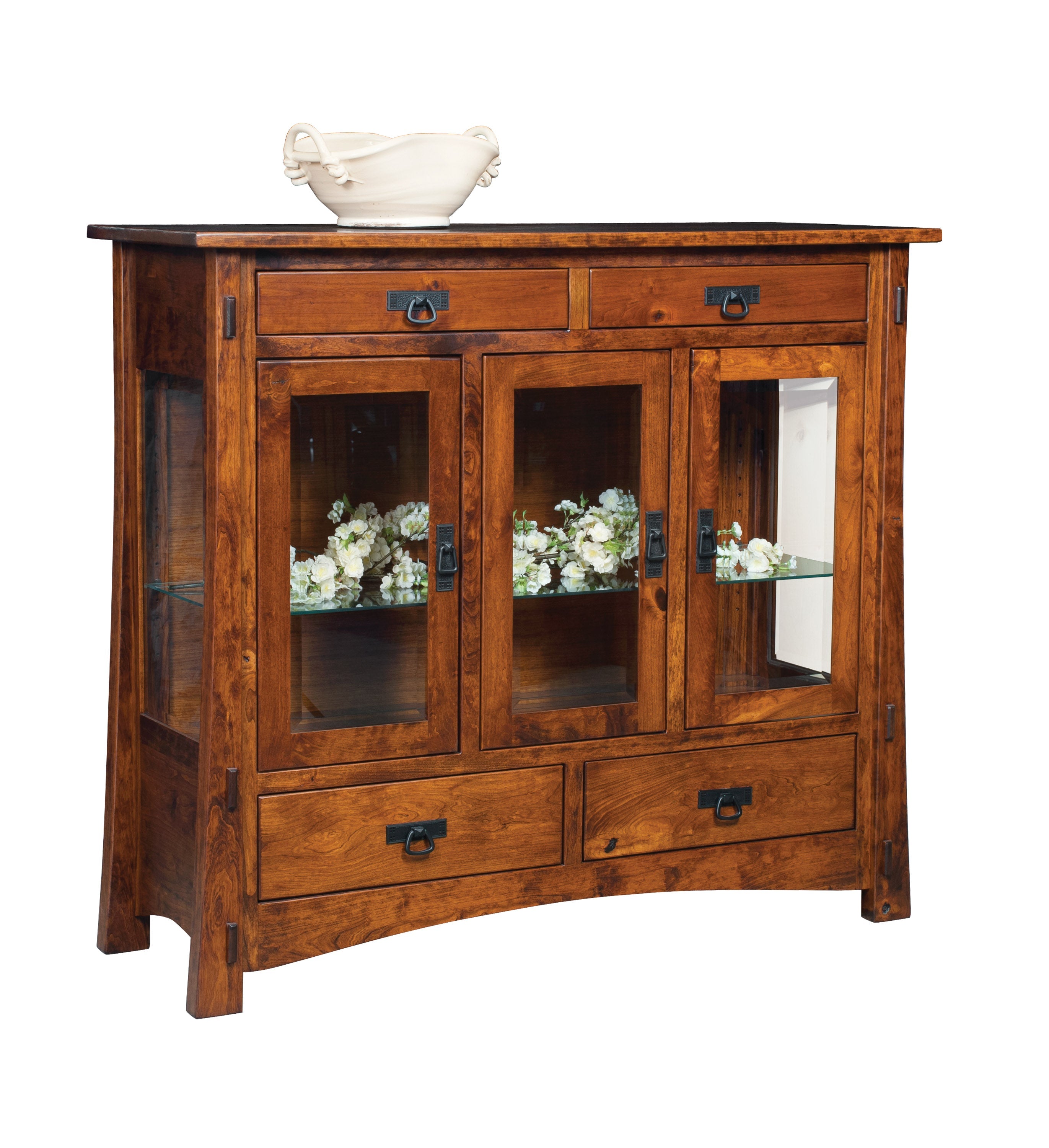 Amish Modesto Four Drawer Three Door High Buffet