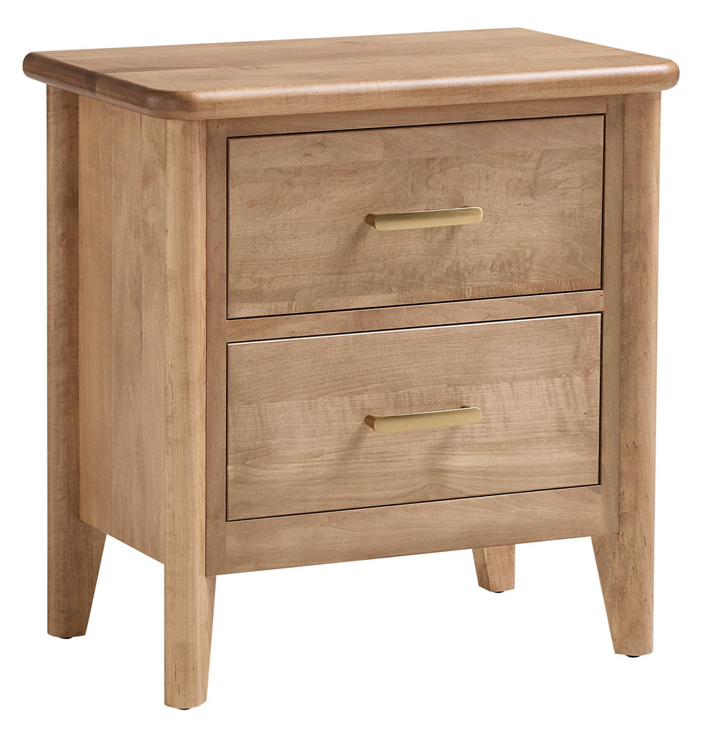 mulholland nightstand two drawer in brown maple