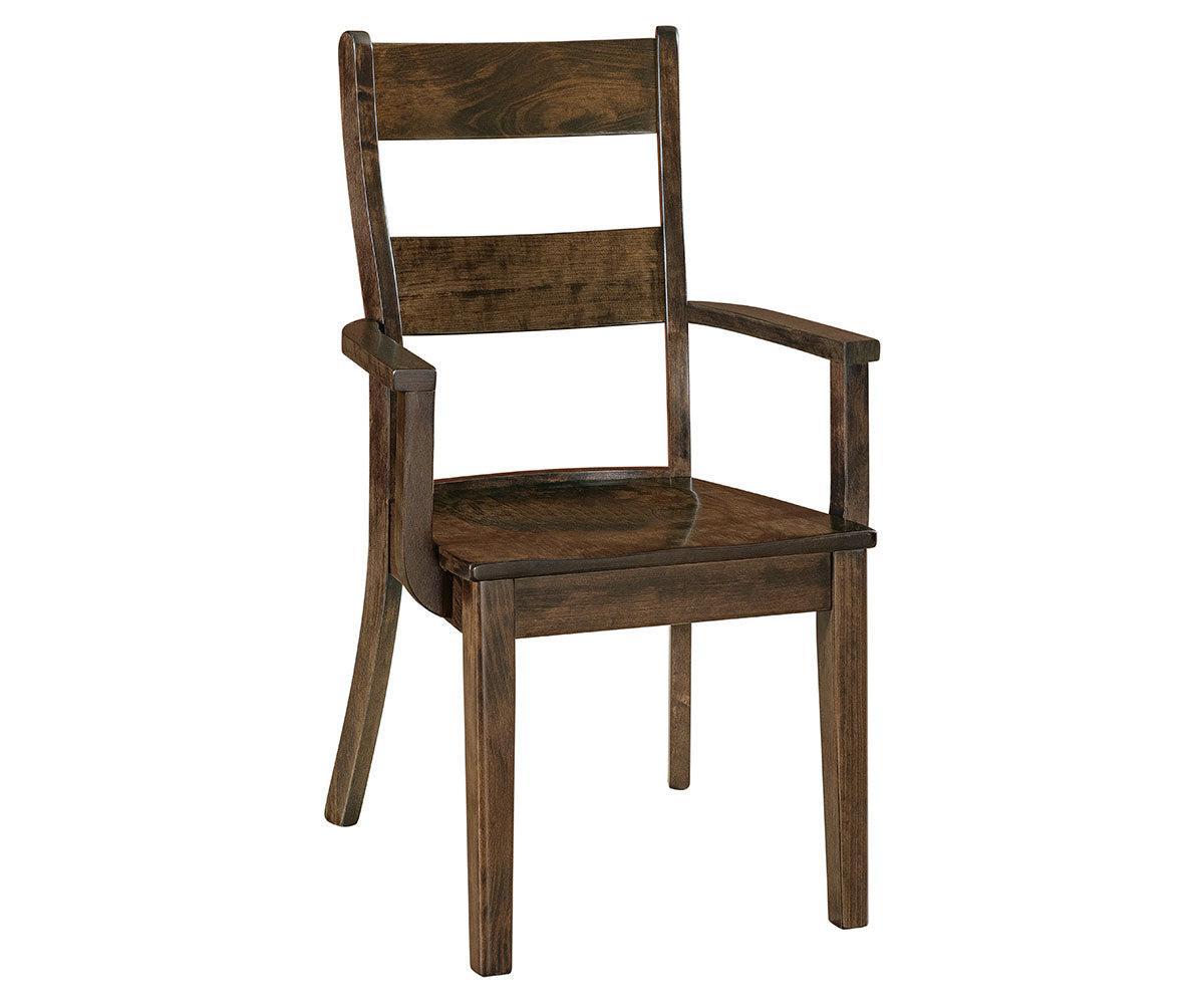 nantucket arm chair in sap cherry with shadow stain