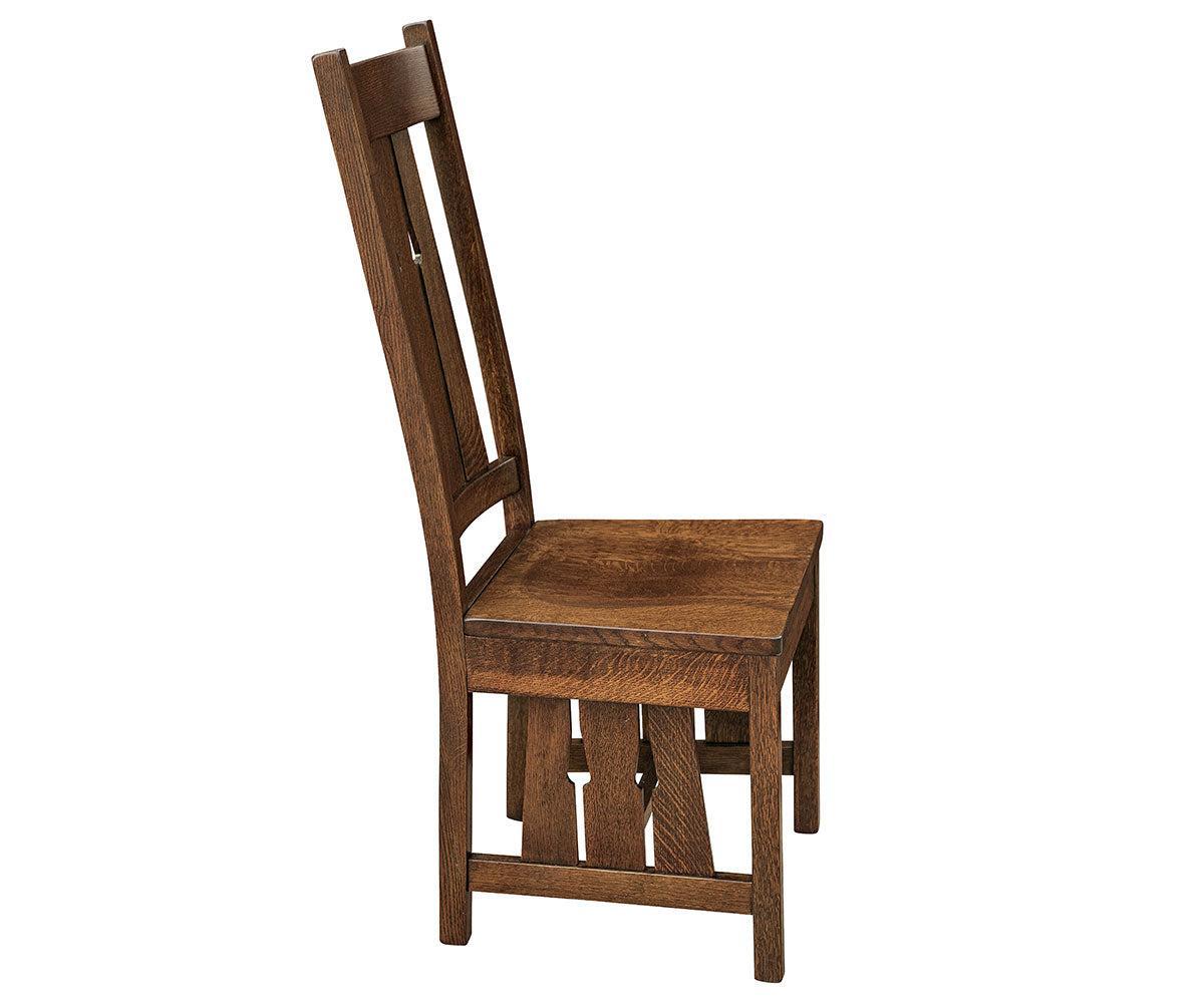 nantucket arm chair in sap cherry with shadow stain side view