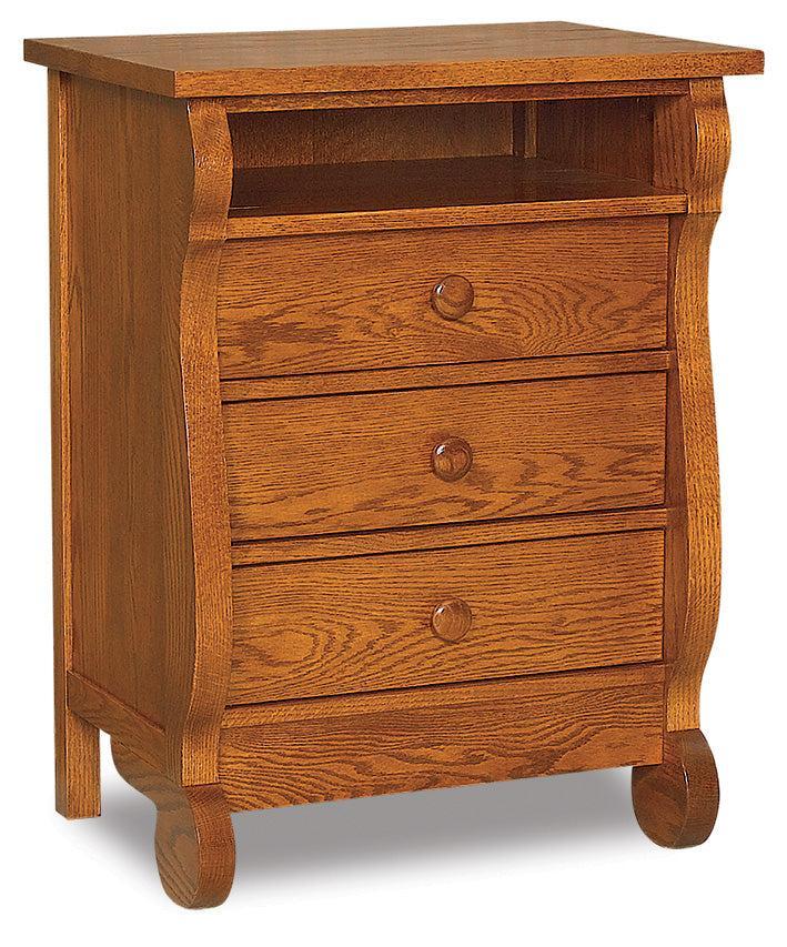 Amish Old Classic Sleigh Three Drawer Nightstand - Thumbnail 2
