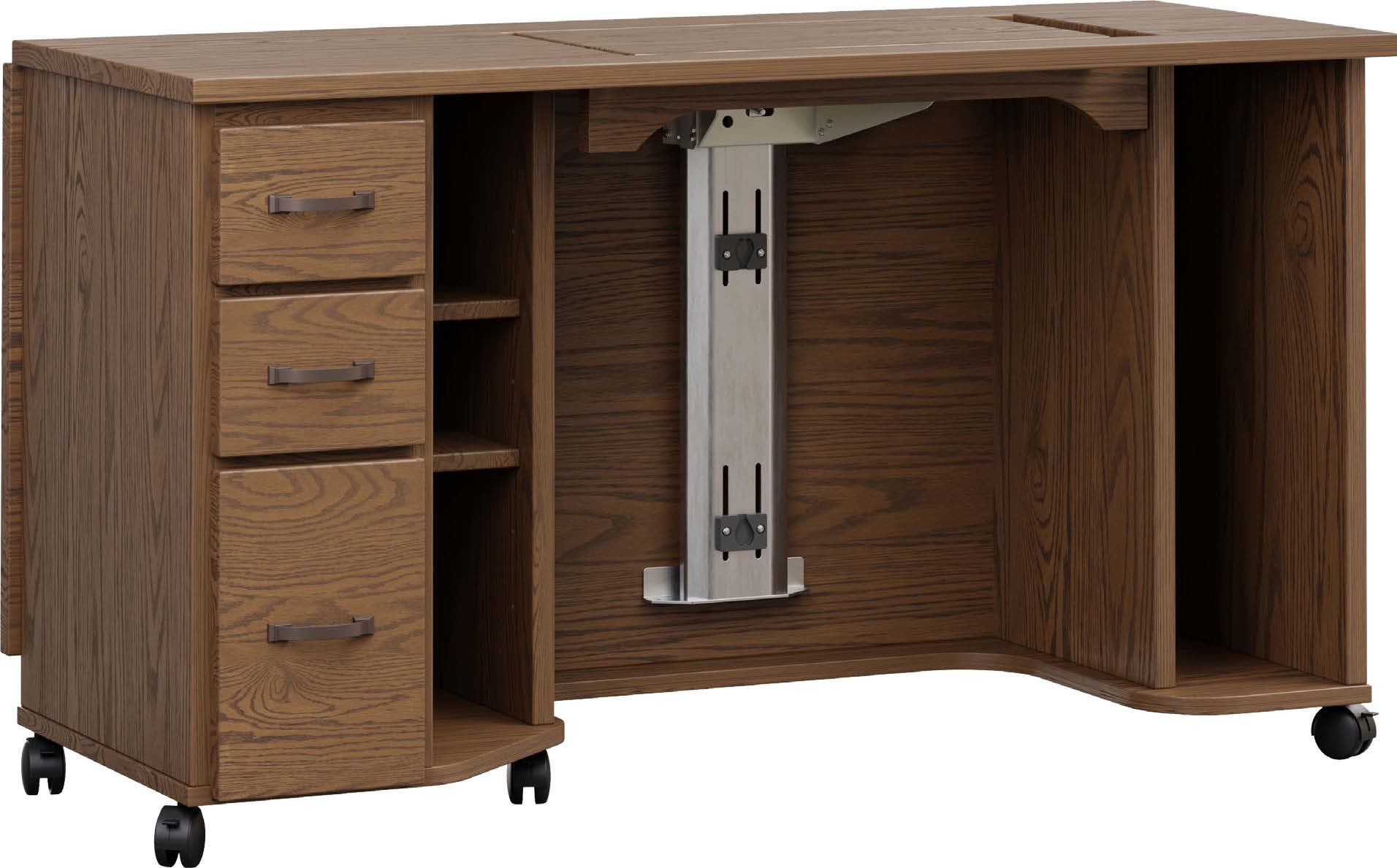 amish sewing cabinet shown in oak