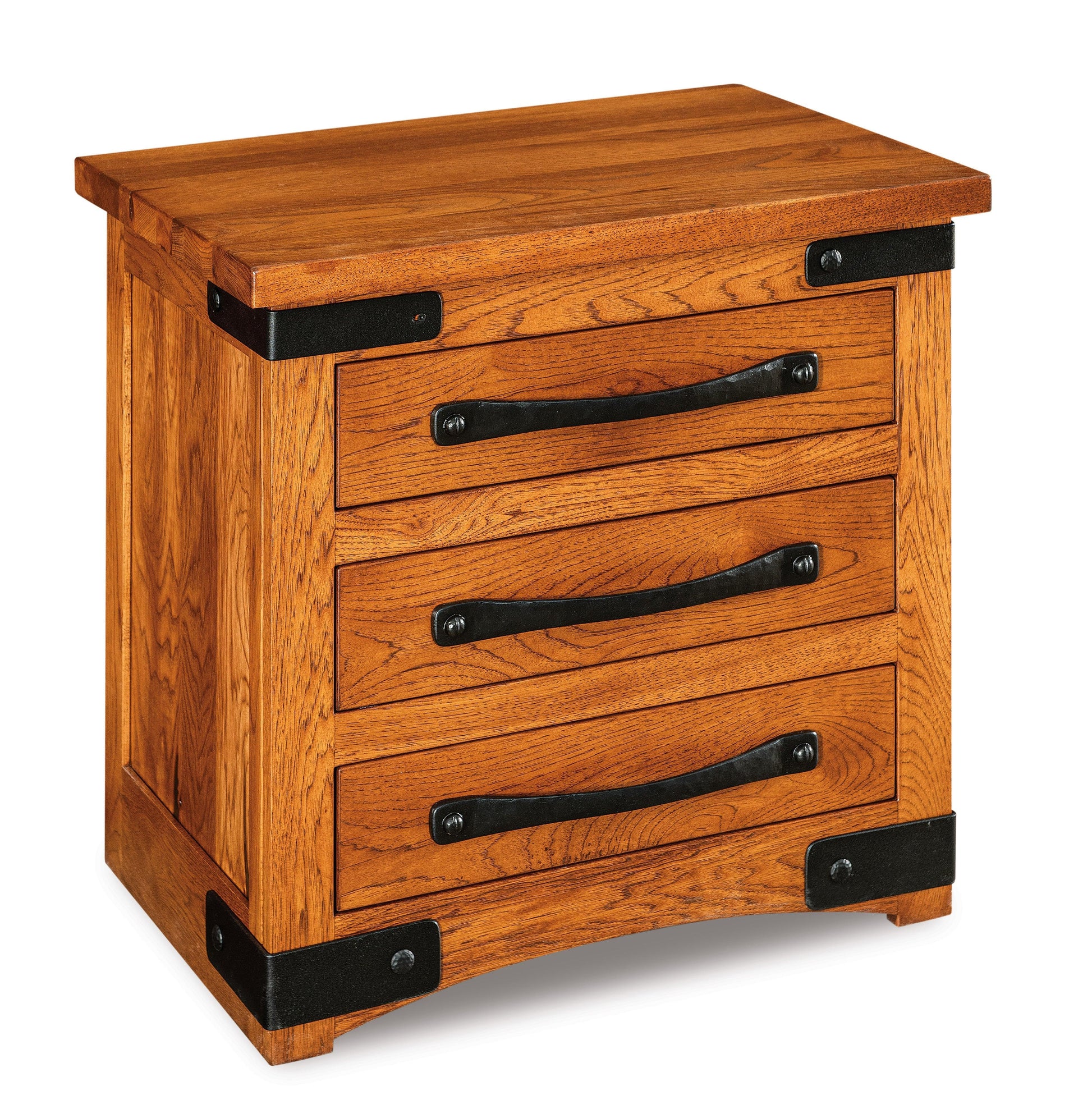 Amish Orewood Three Drawer Nightstand