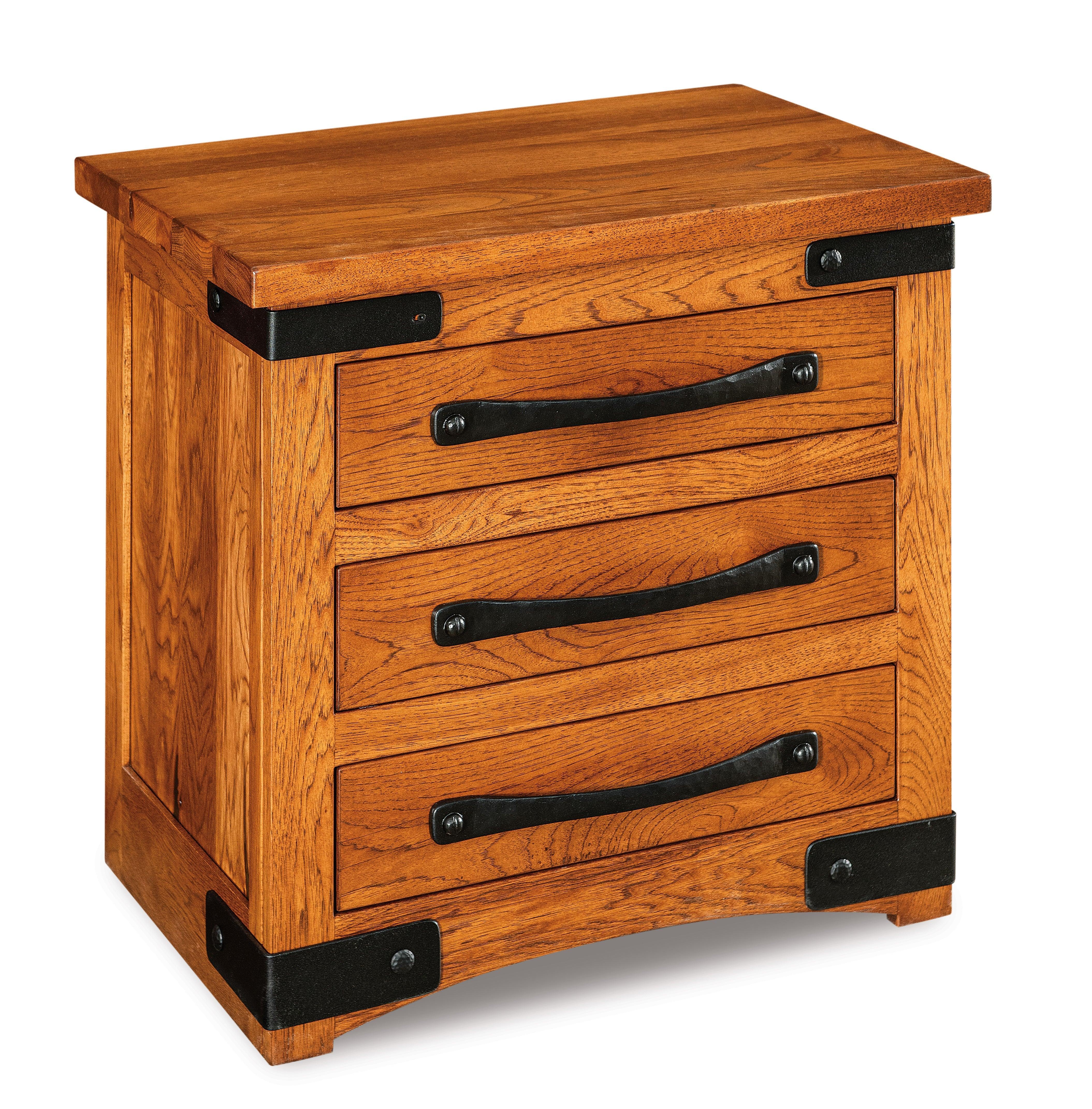 Amish Orewood Three Drawer Nightstand