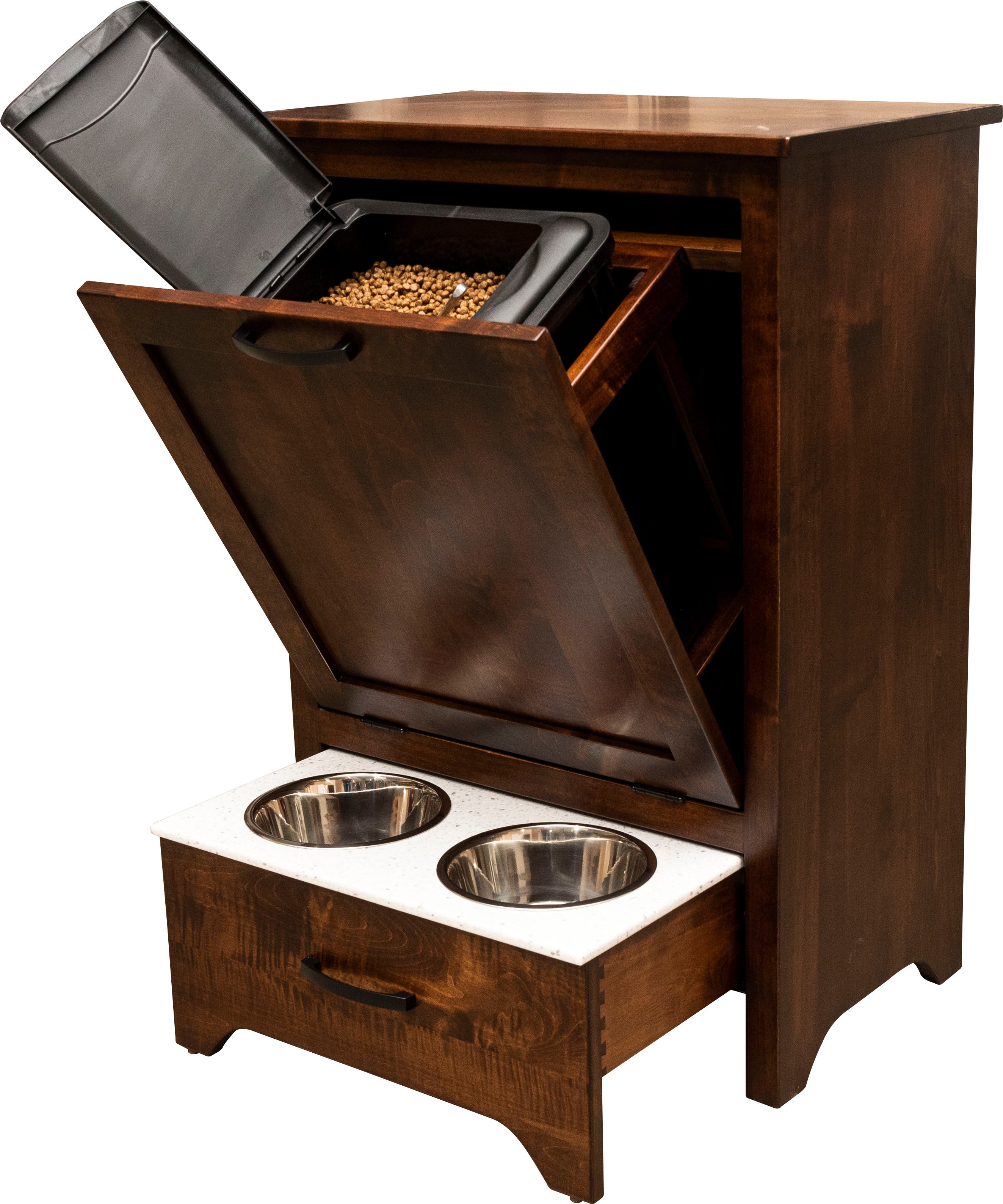 american made roseville pet dining station and storage