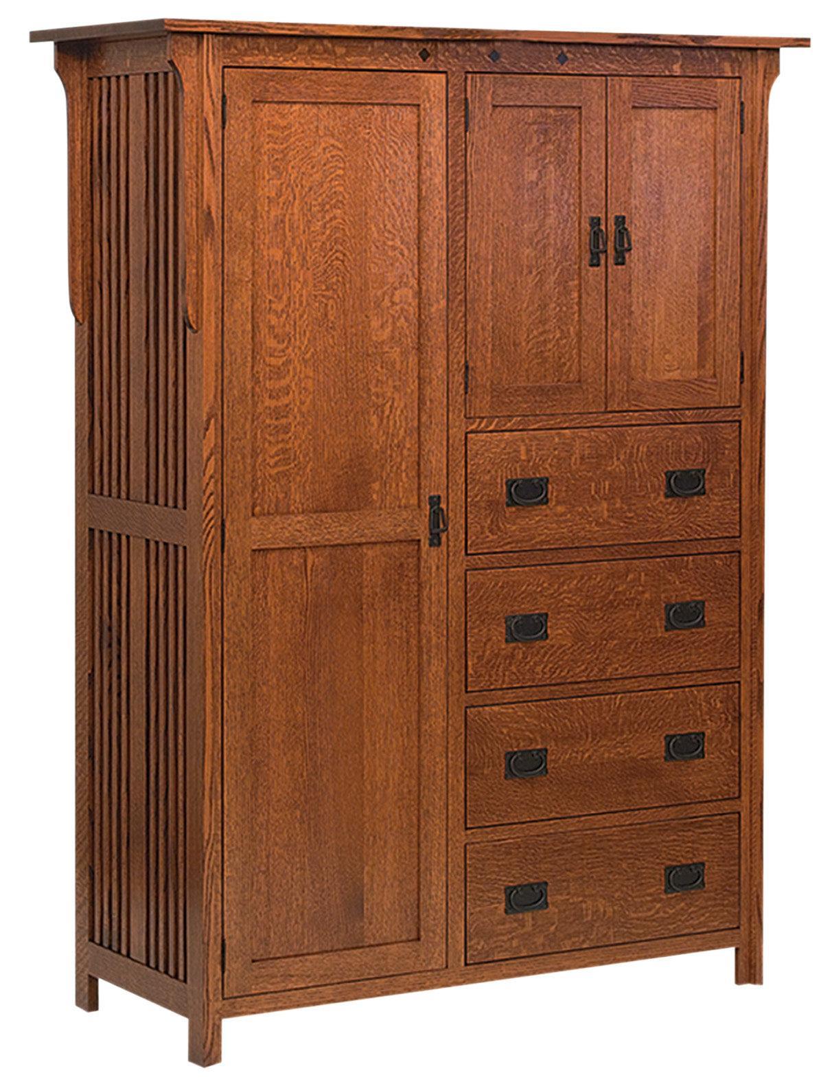 Amish Schwartz Mission Four Drawer Three Door Chifforobe - Thumbnail 2