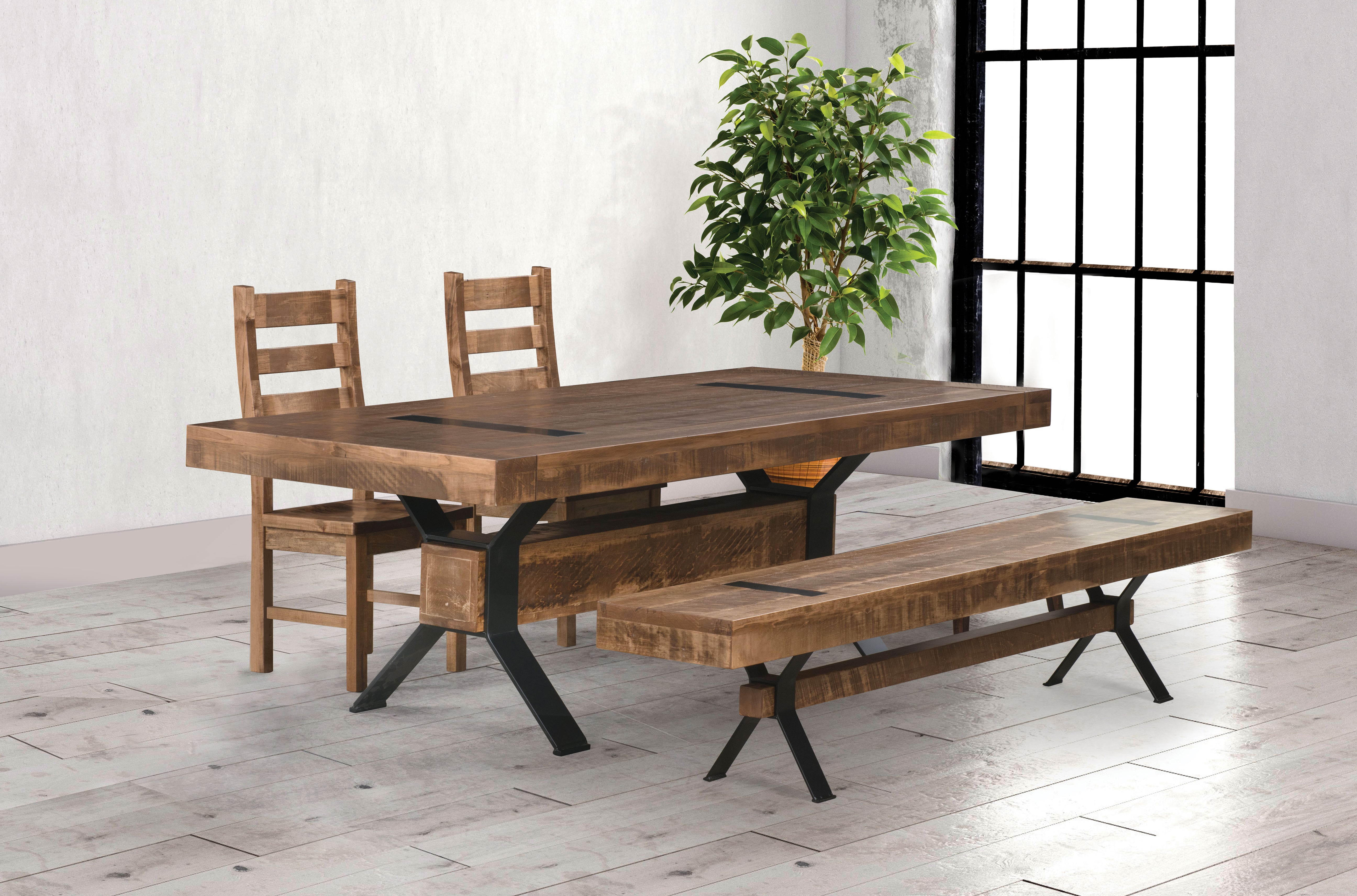 Amish Sawmarks Hudson Falls Double Pedestal Table