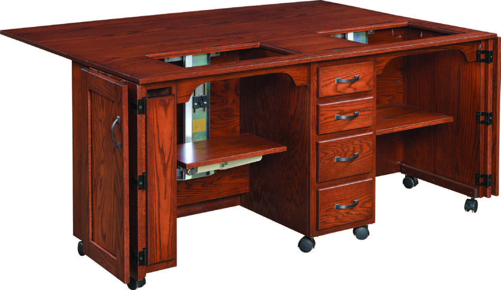 amish sewing cabinet shown cherry