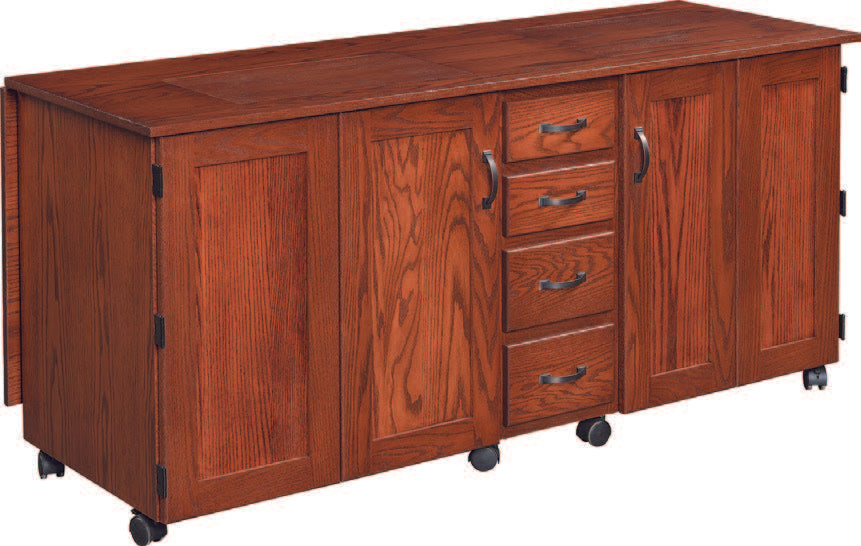 amish sewing cabinet shown in cherry