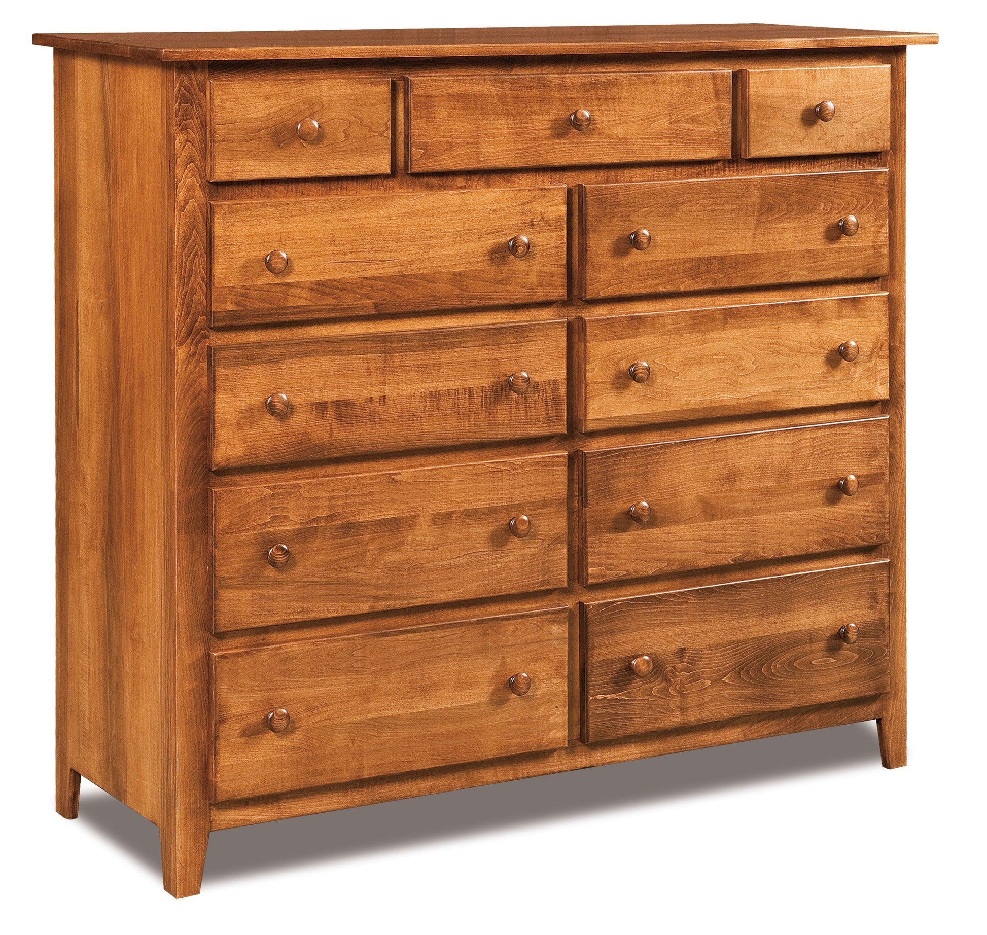 american made amish shaker eleven drawer double chest