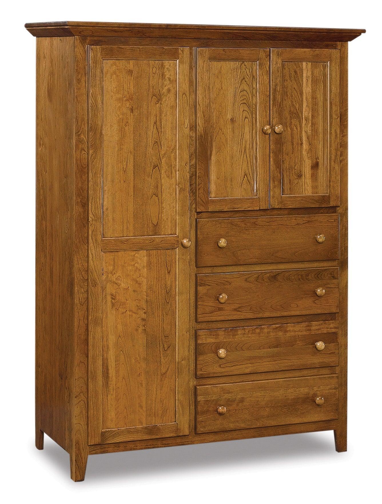 american made amish shaker four drawer three door armoire