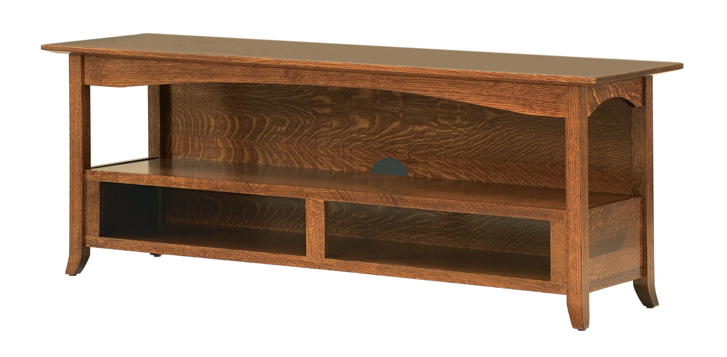 Amish Shaker Hill Open TV Cabinet - Thumbnail 5