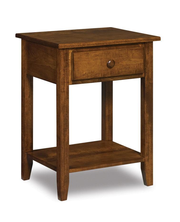 american made amish shaker one drawer open bottom nightstand