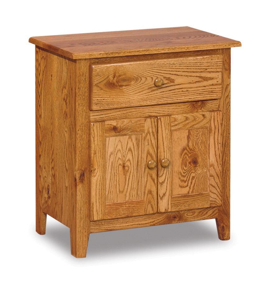 american made amish shaker one drawer two door nightstand