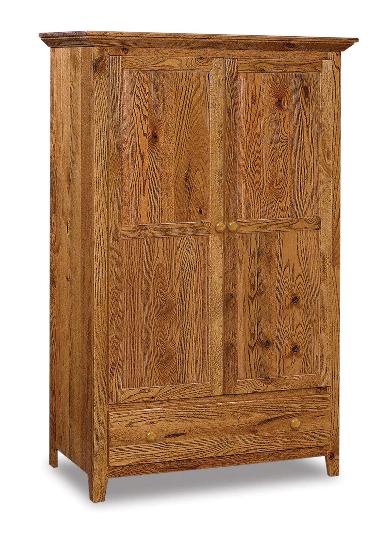 american made amish shaker one drawer two door armoire