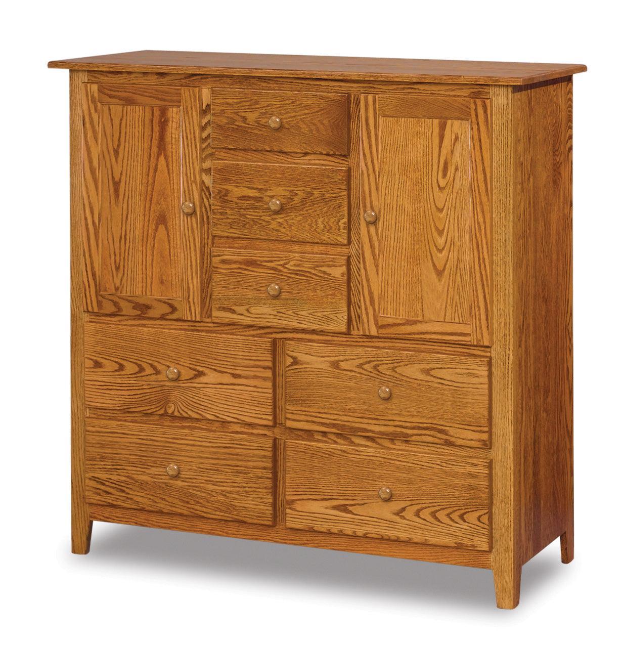 american made amish shaker seven drawer two door chest