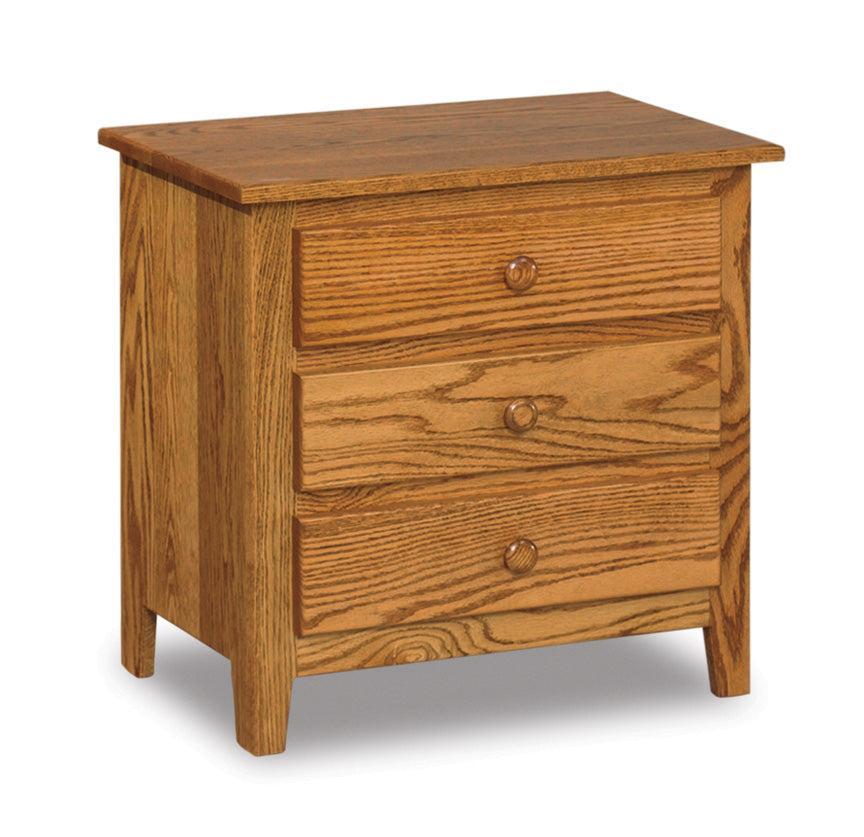 american made amish shaker three drawer nightstand