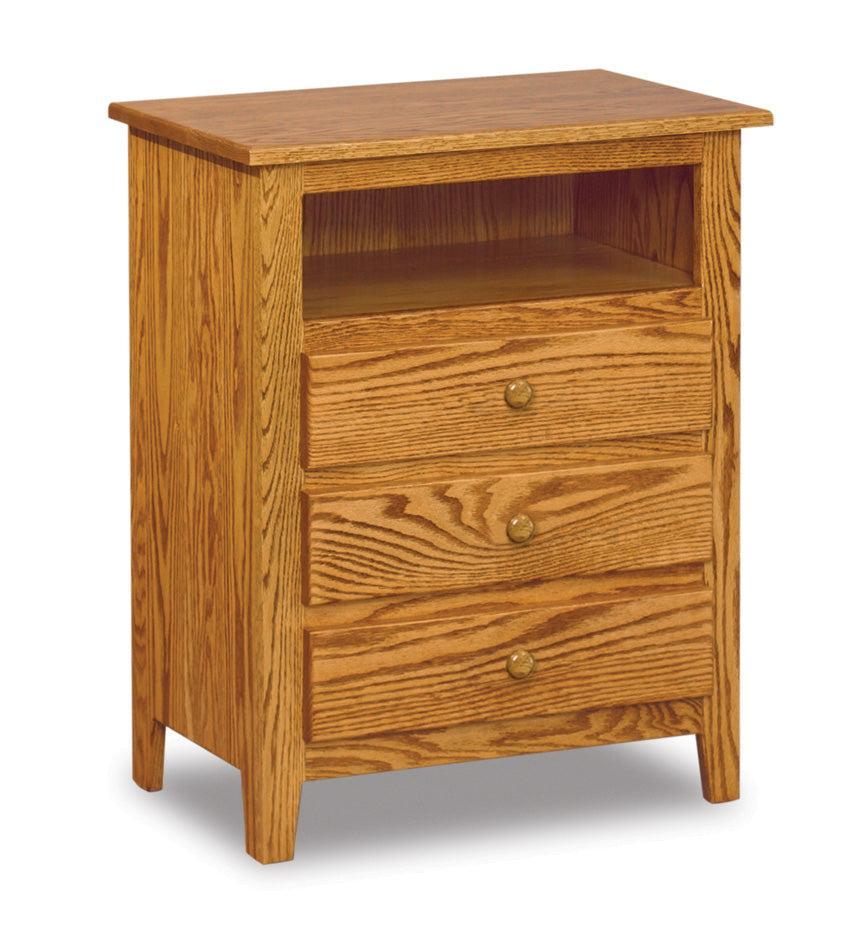 american made amish shaker three drawer nightstand